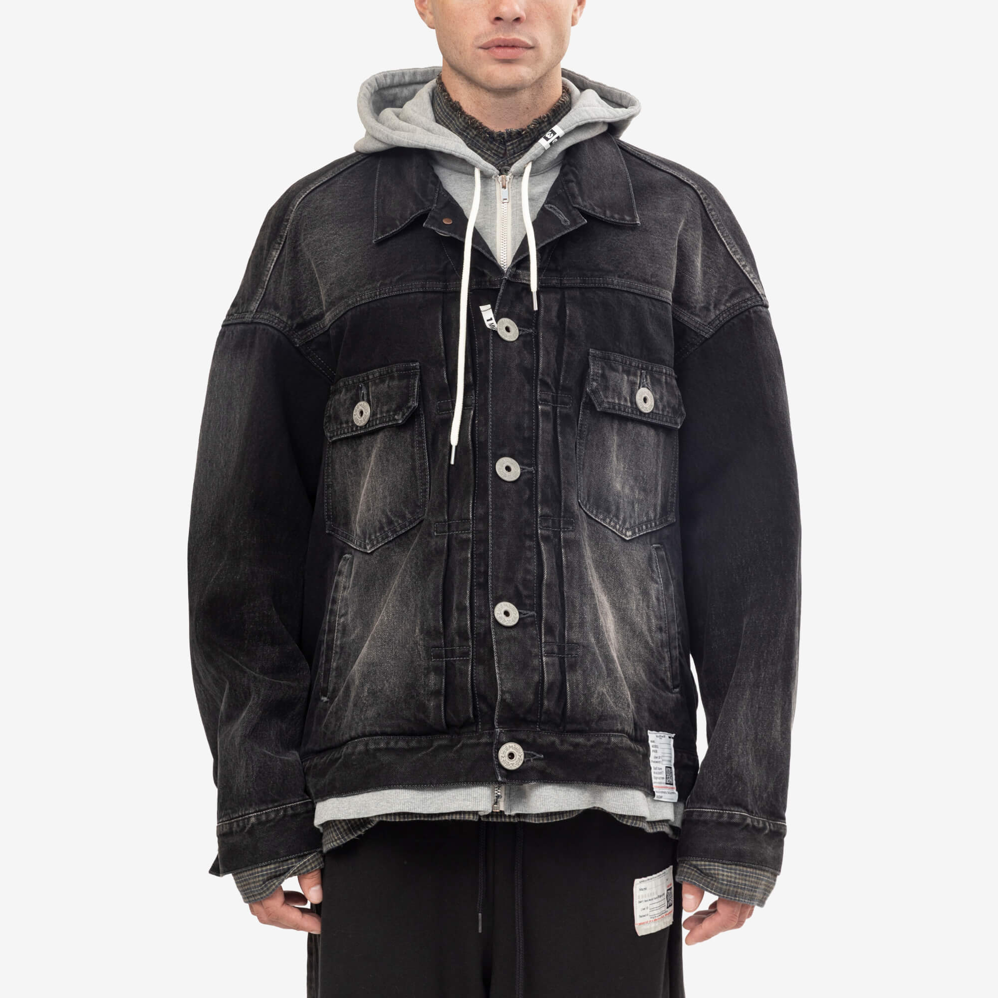 Mihara Yasuhiro Triple Layered Denim Jacket Black-1