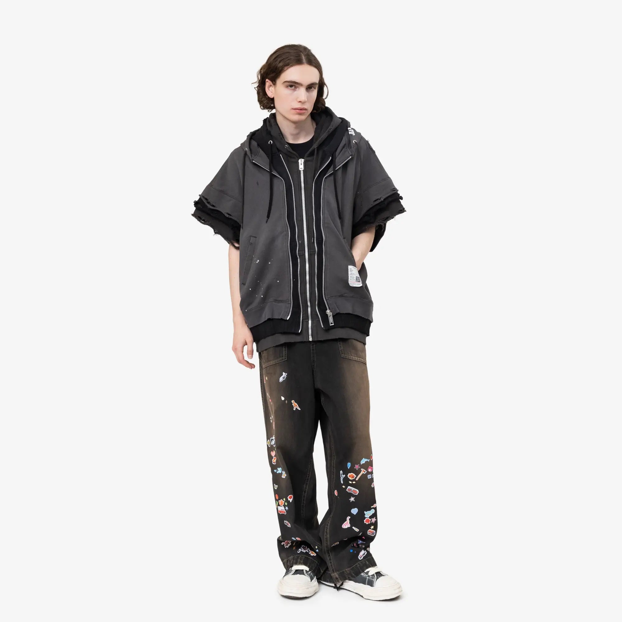 Mihara Yasuhiro Triple Layered Sleeveless Hoody Black - 2