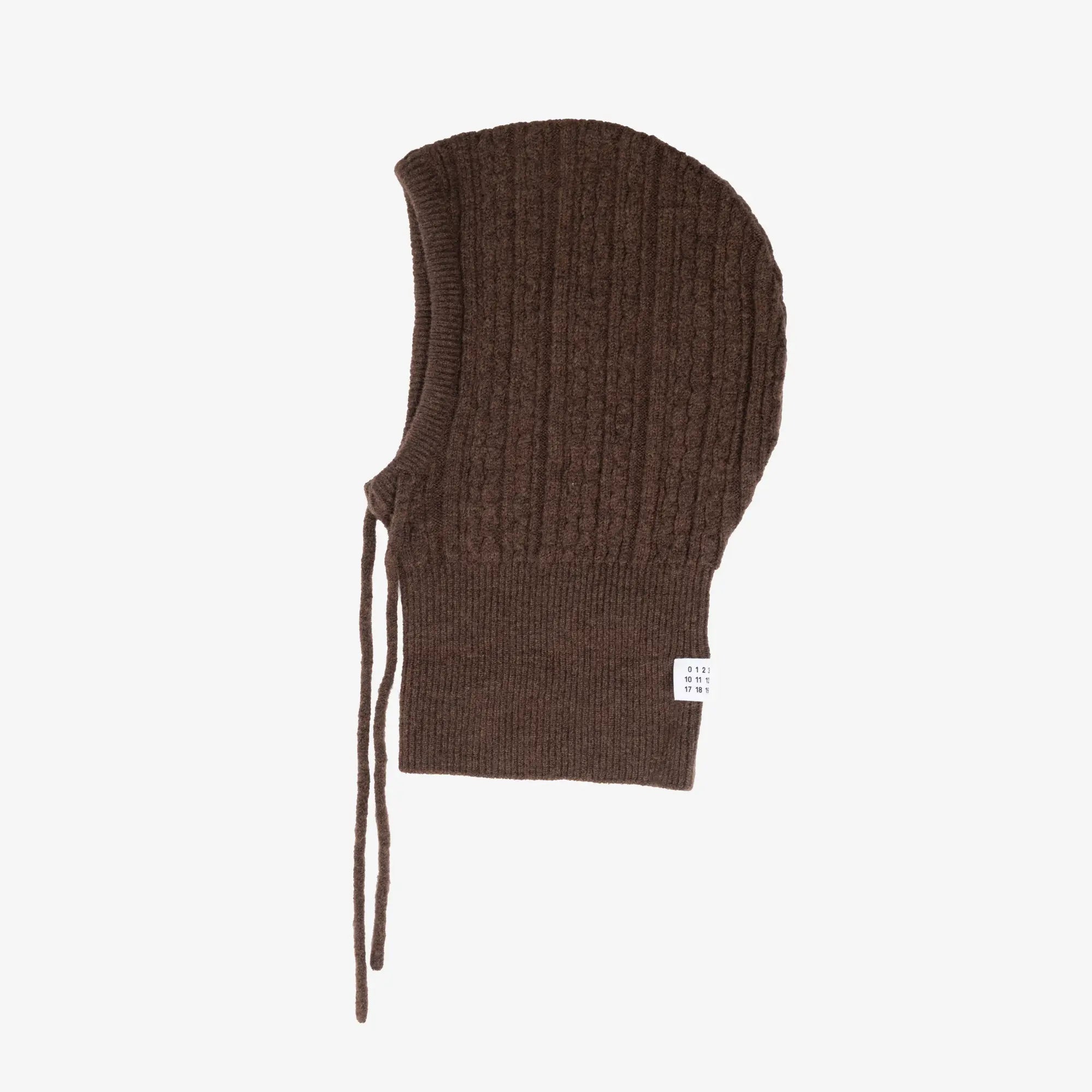 MM6 Cable Knit Hood Brown - 1