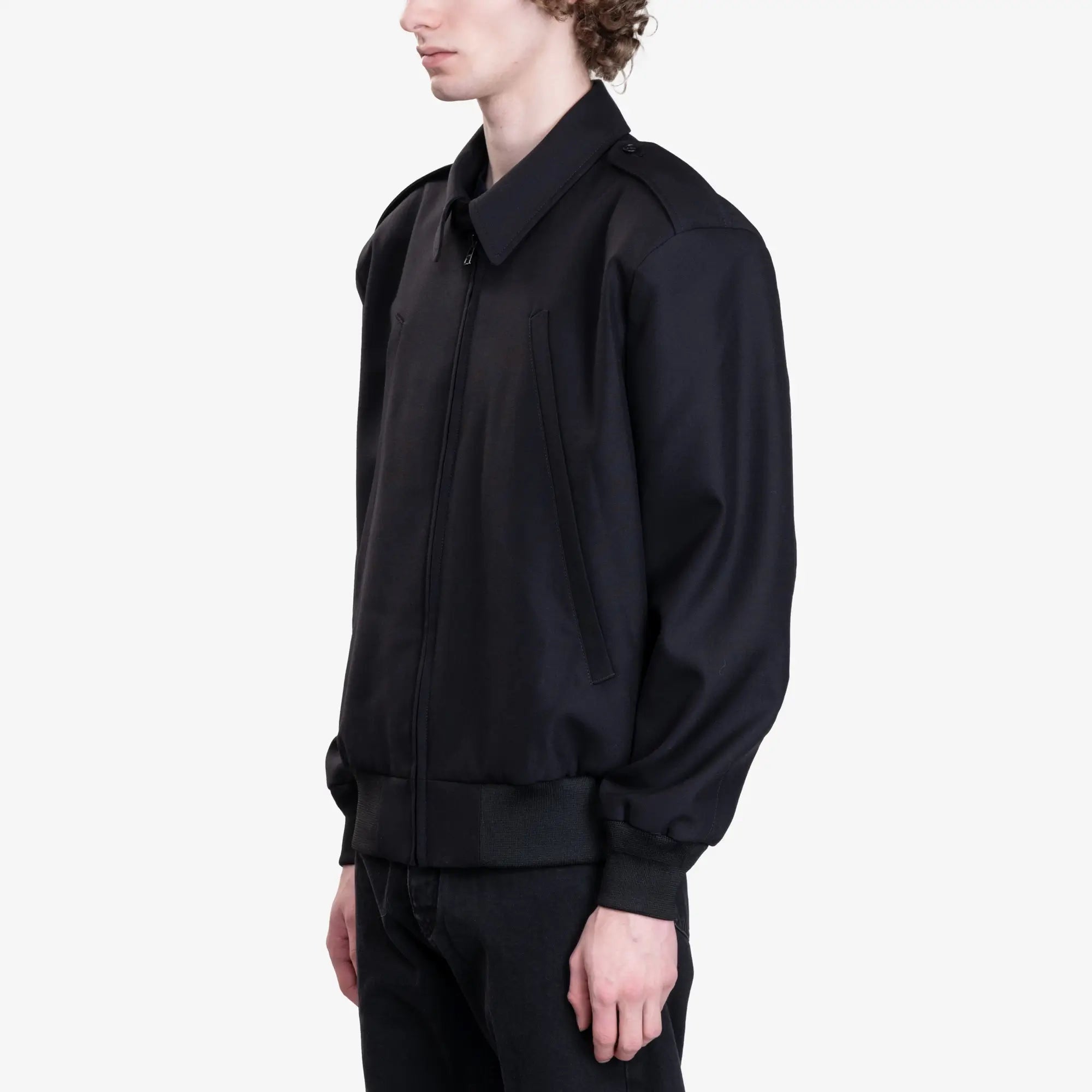 MM6 Collared Wool Jacket Black - 3