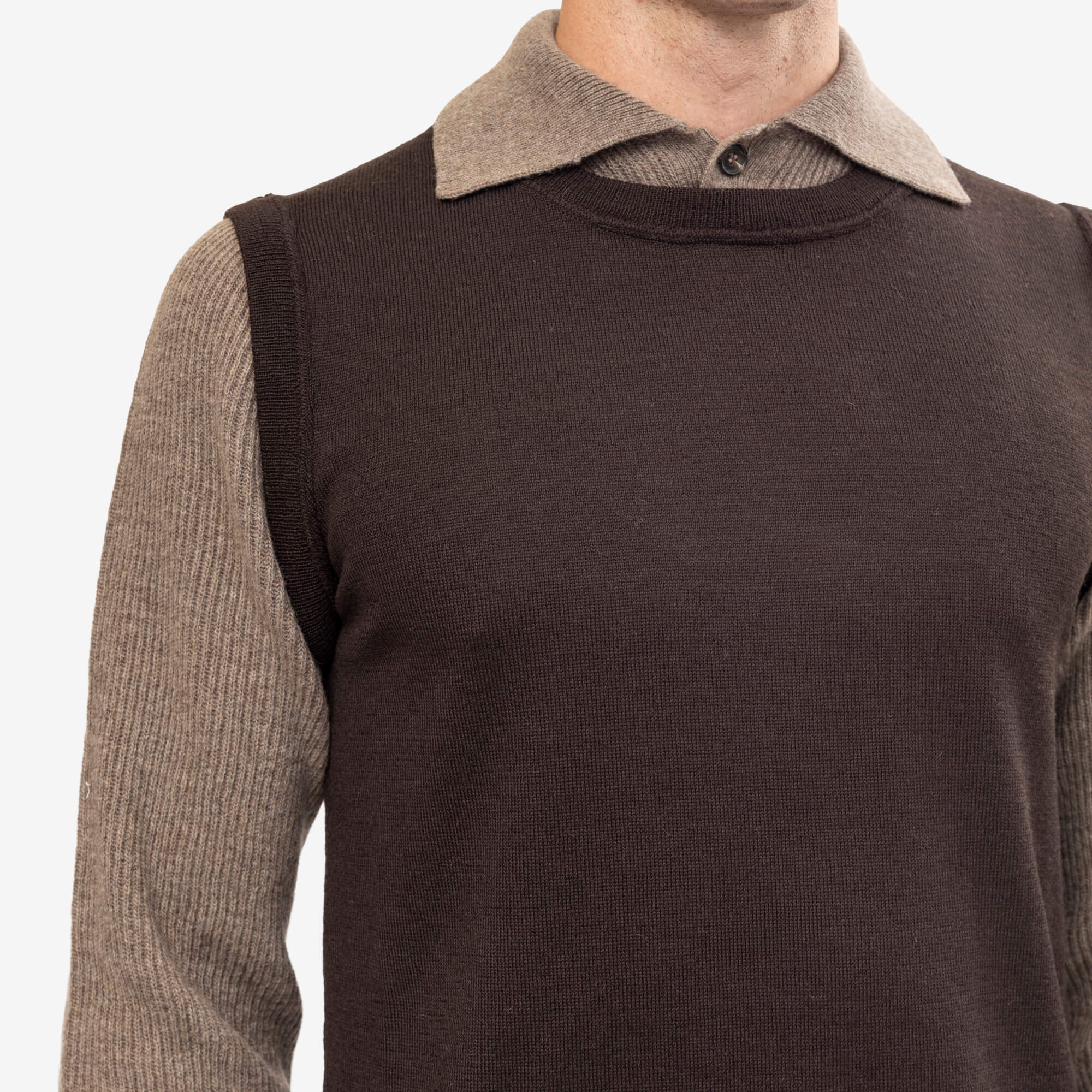 MM6 Combo Polo Shirt Brown/Beige-5