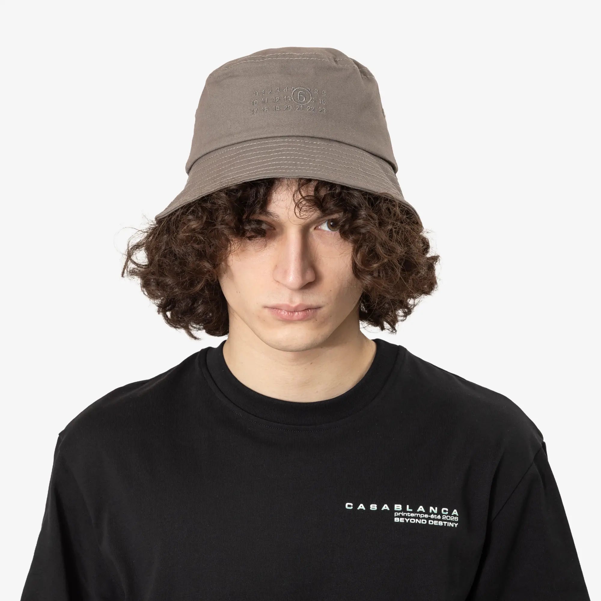 MM6 Cotton Canvas Bucket Hat Grey Blue - 2