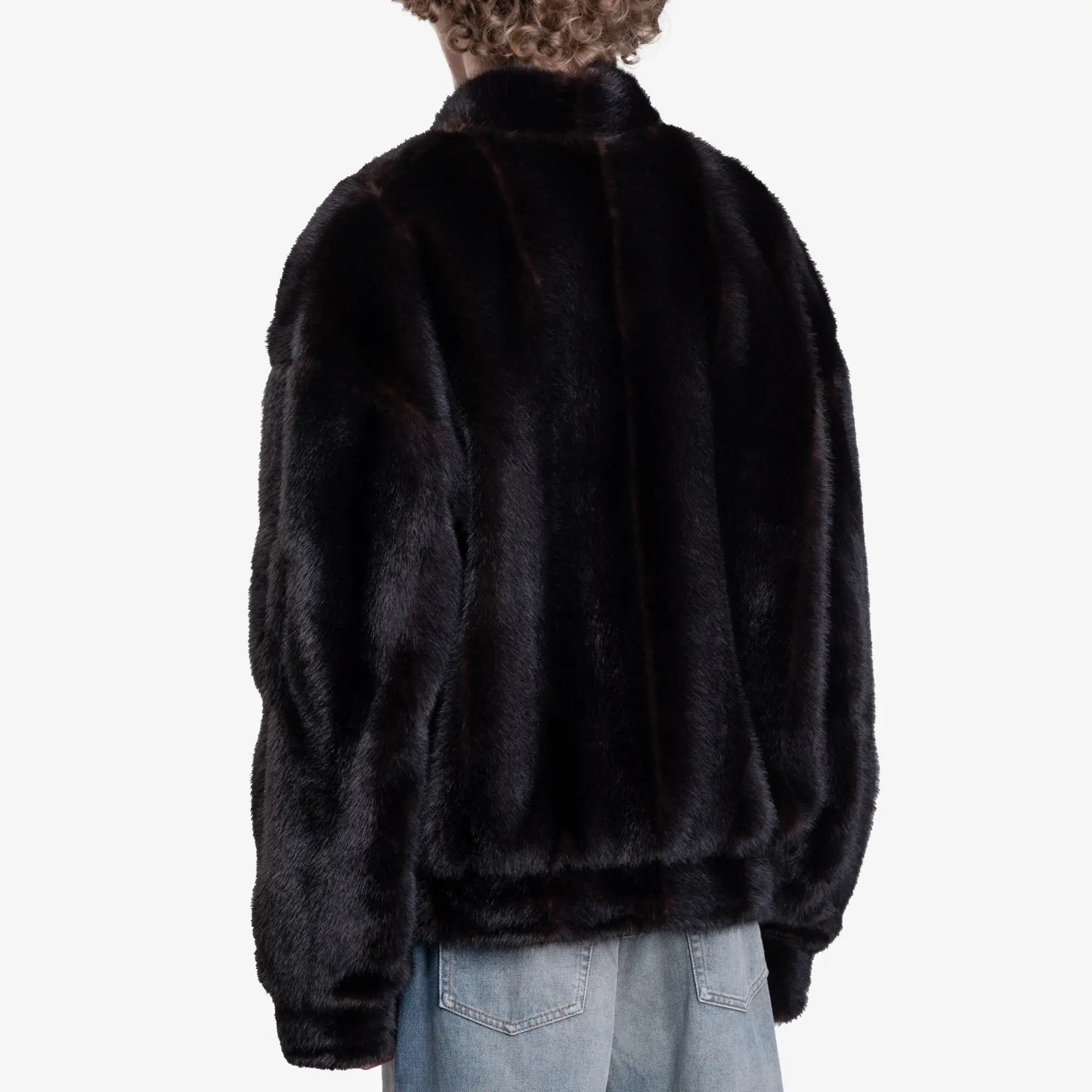 MM6 Faux Fur Reversible Jacket Black - 4