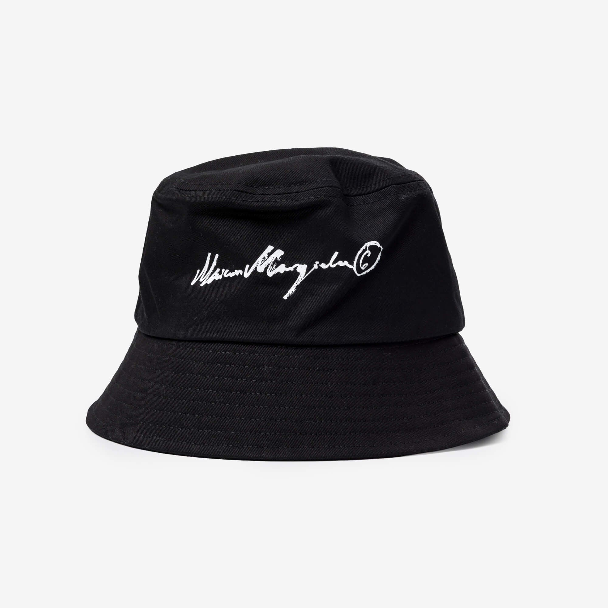 MM6 Handwritten Cotton Bucket Hat Black-1