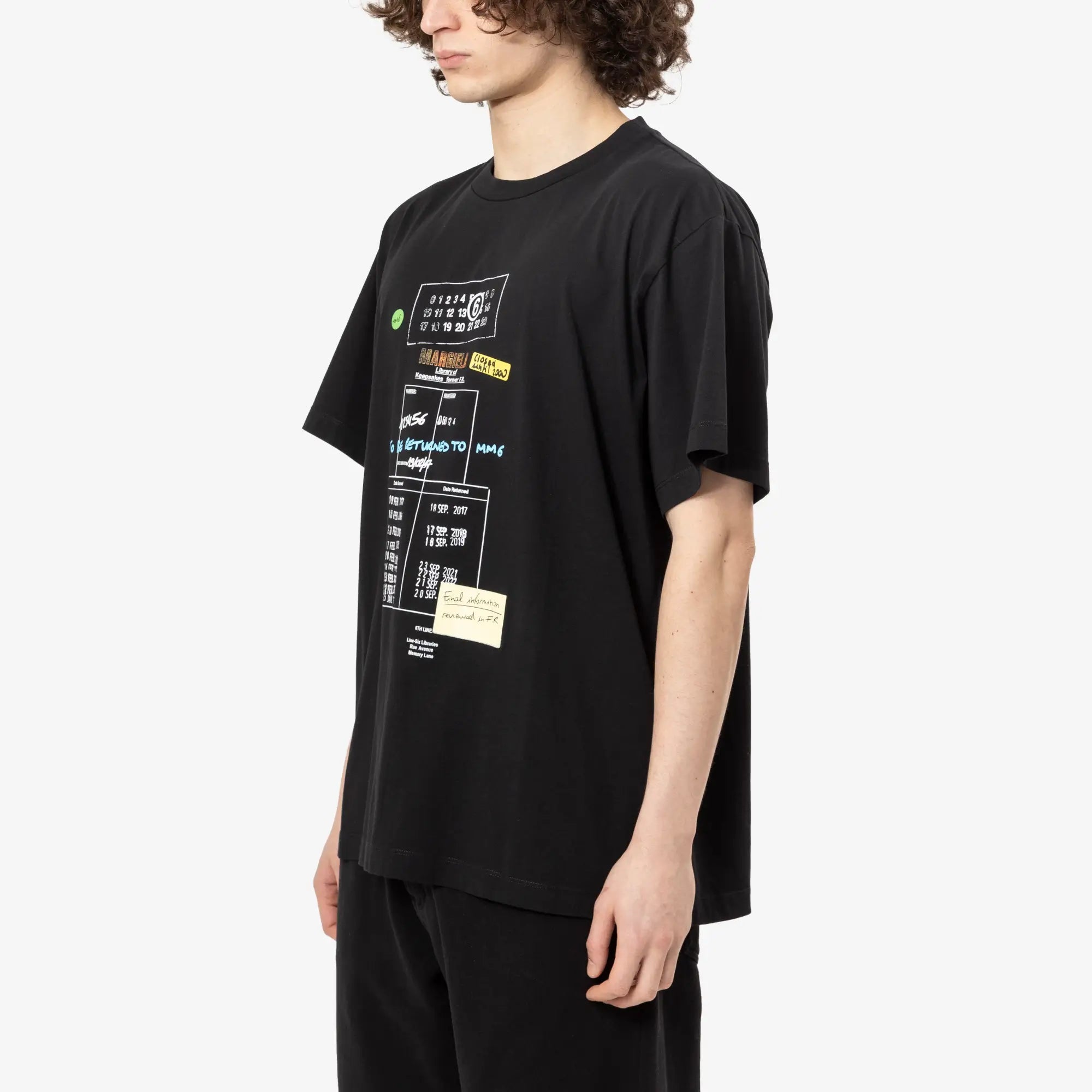 MM6 Library Stamp T-Shirt Black - 3