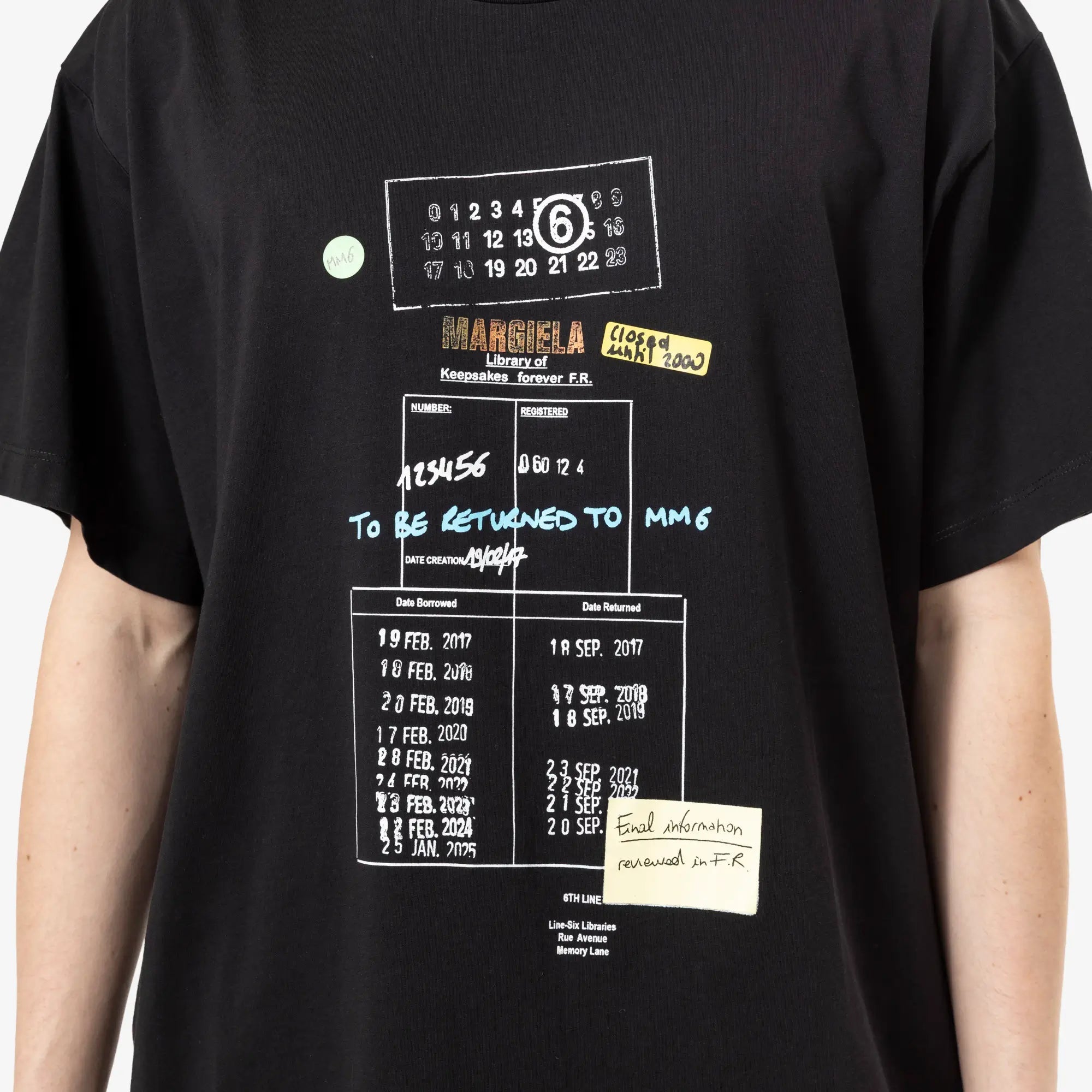 MM6 Library Stamp T-Shirt Black - 5