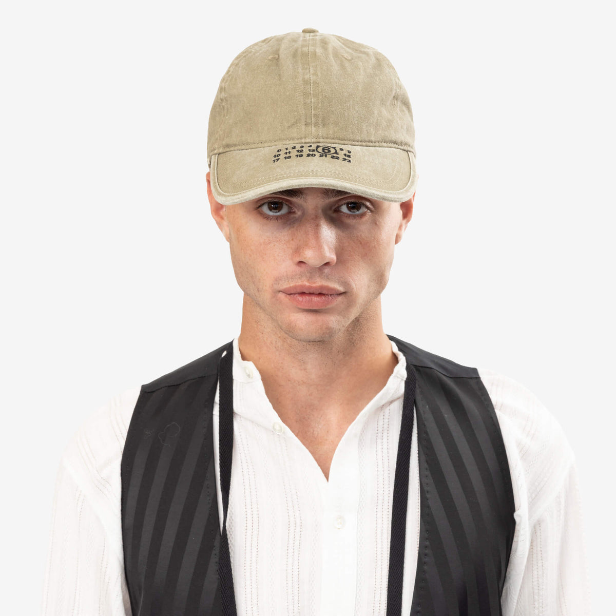 MM6 Numeric Baseball Cap Khaki-2