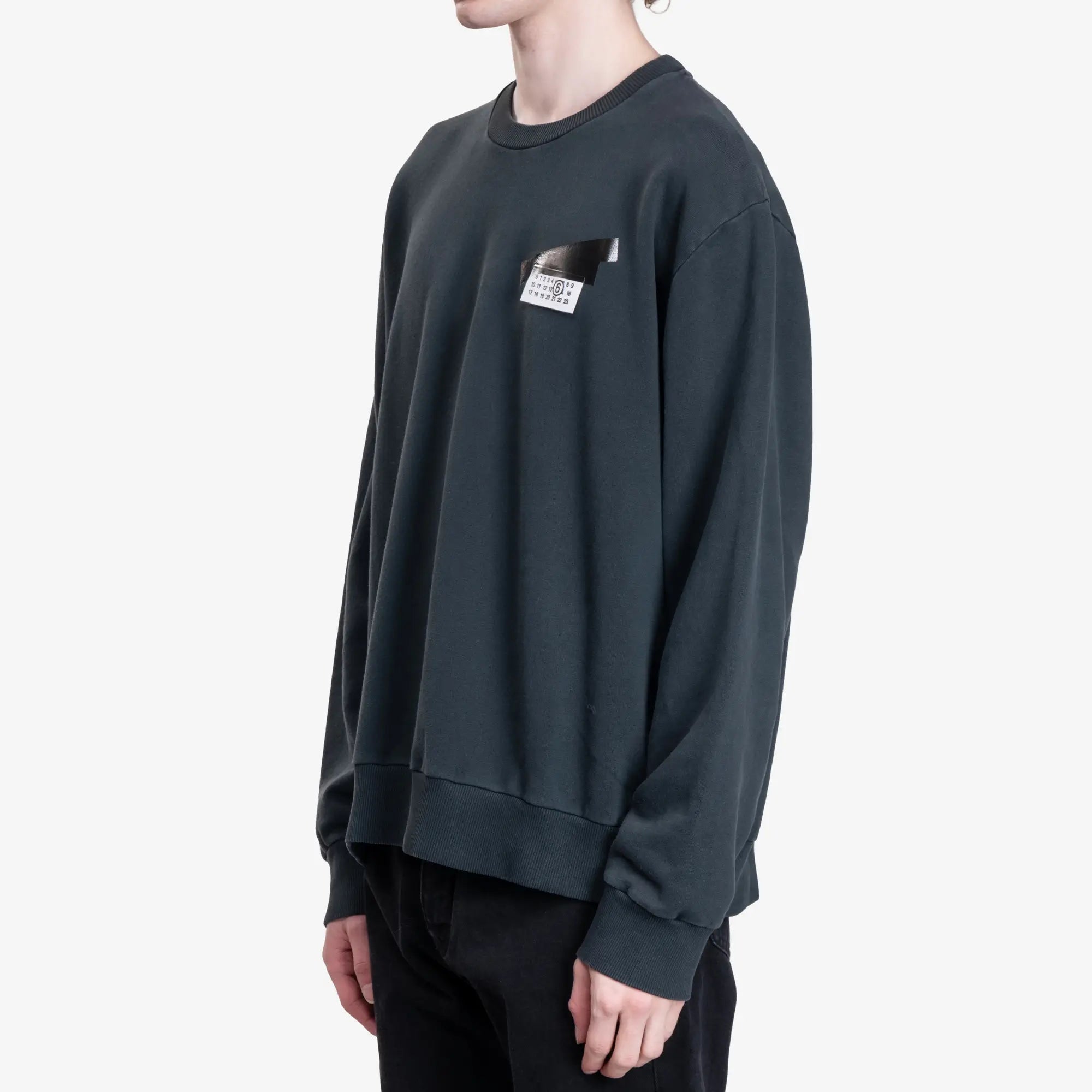 MM6 Numeric Logo Sweatshirt Washed Black - 3