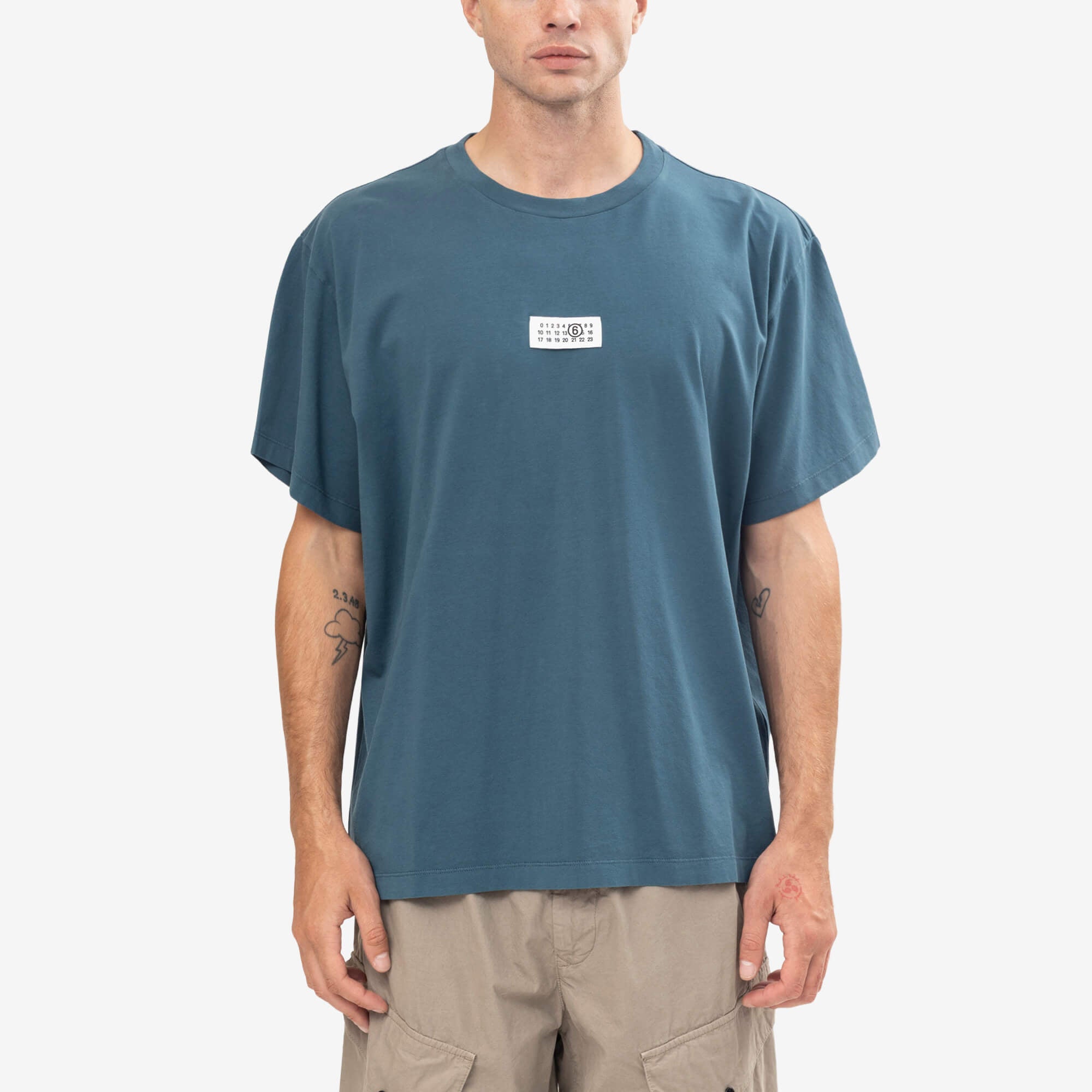 MM6 Numeric Overdyed T-Shirt Petrol-1
