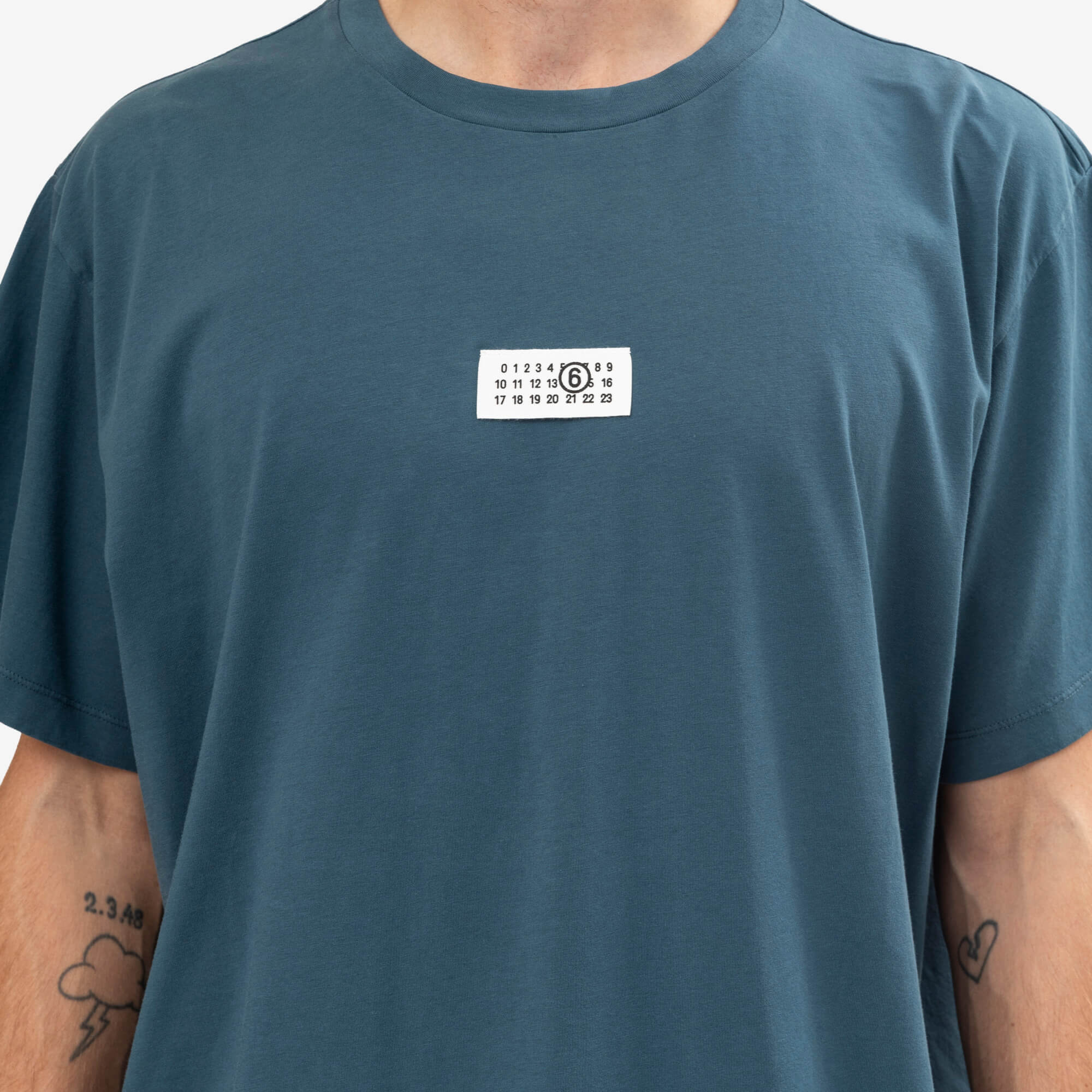 MM6 Numeric Overdyed T-Shirt Petrol-5