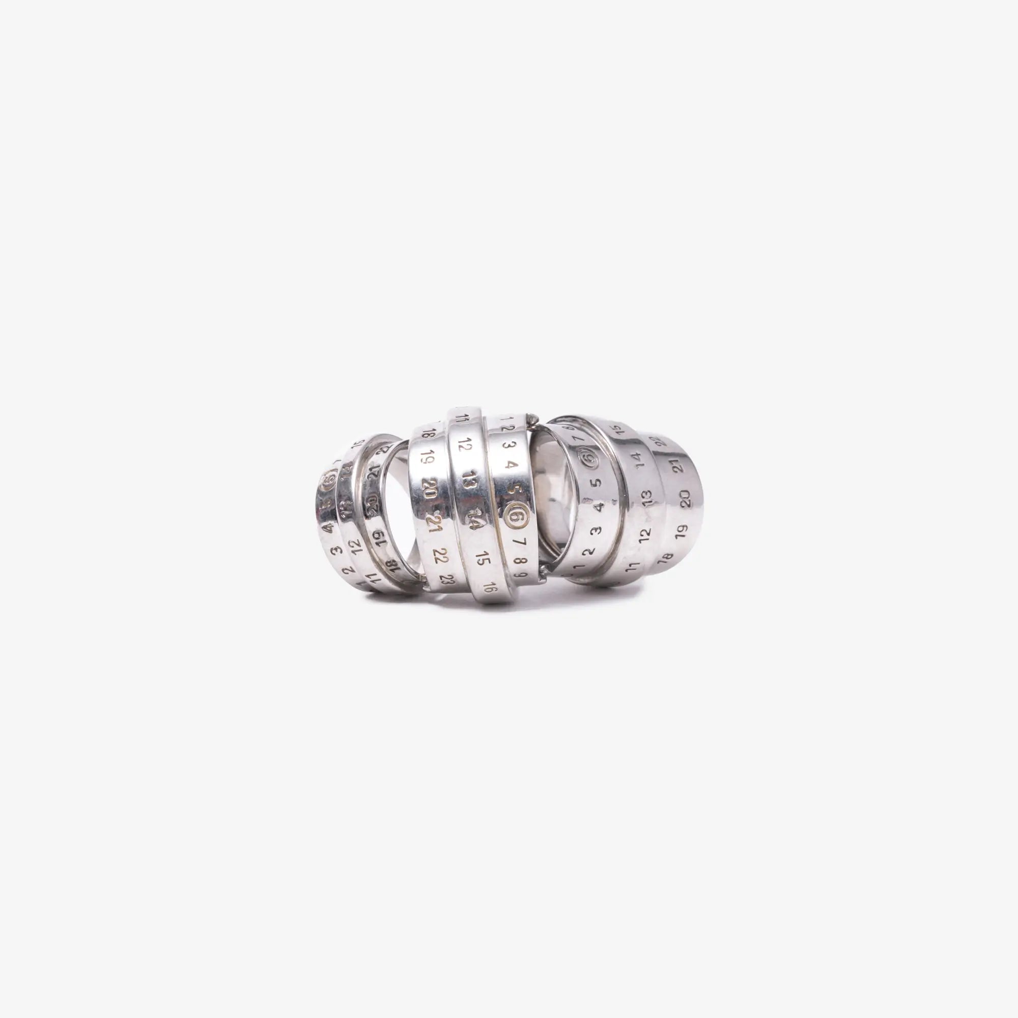 MM6 Numeric Triple Ring Silver - 3