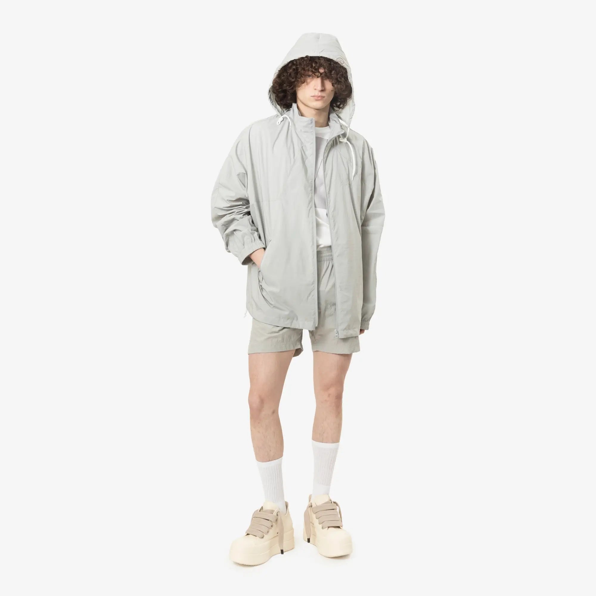 MM6 Nylon Windbreaker Shorts Sage Grey - 2