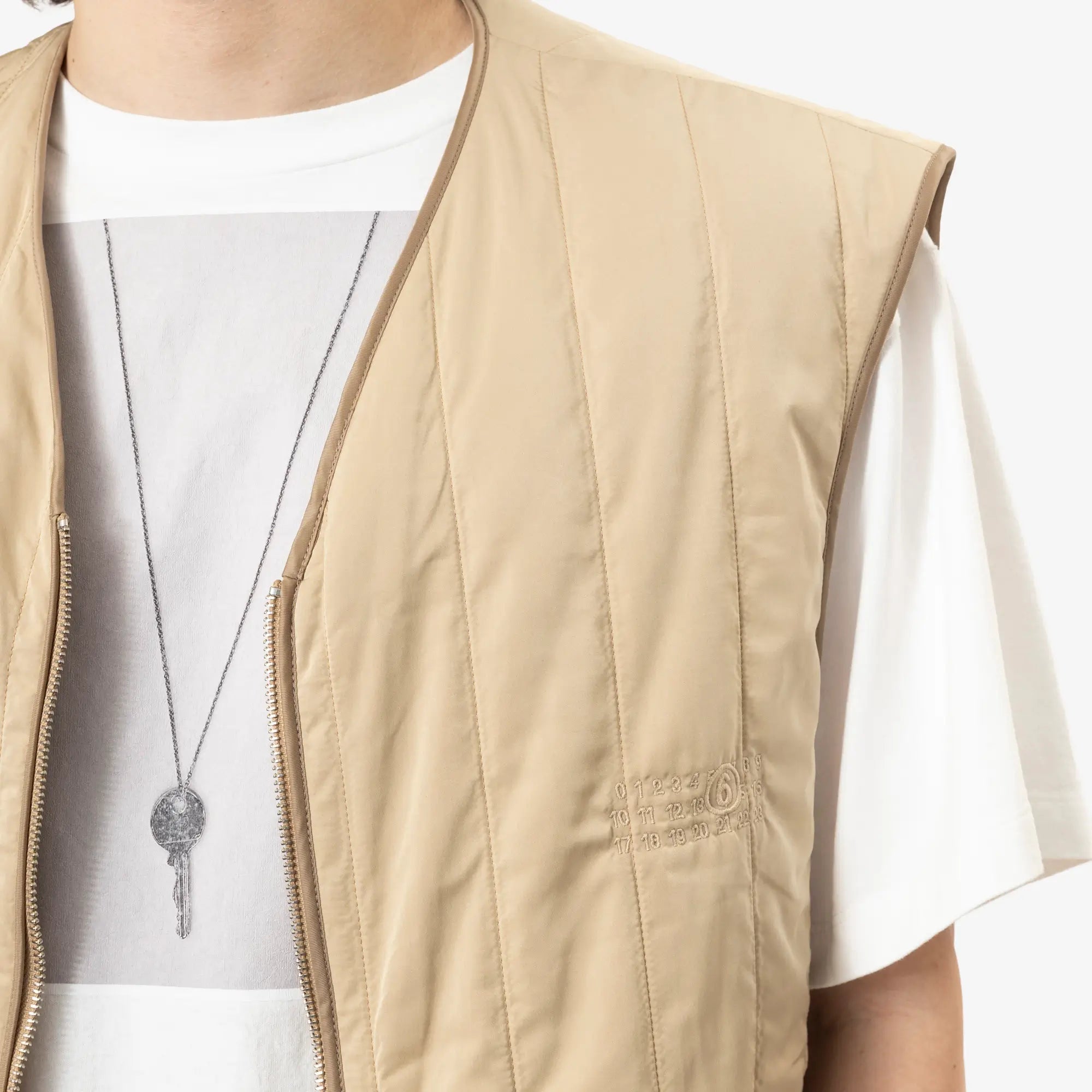 MM6 Padded Nylon Vest Sand - 5