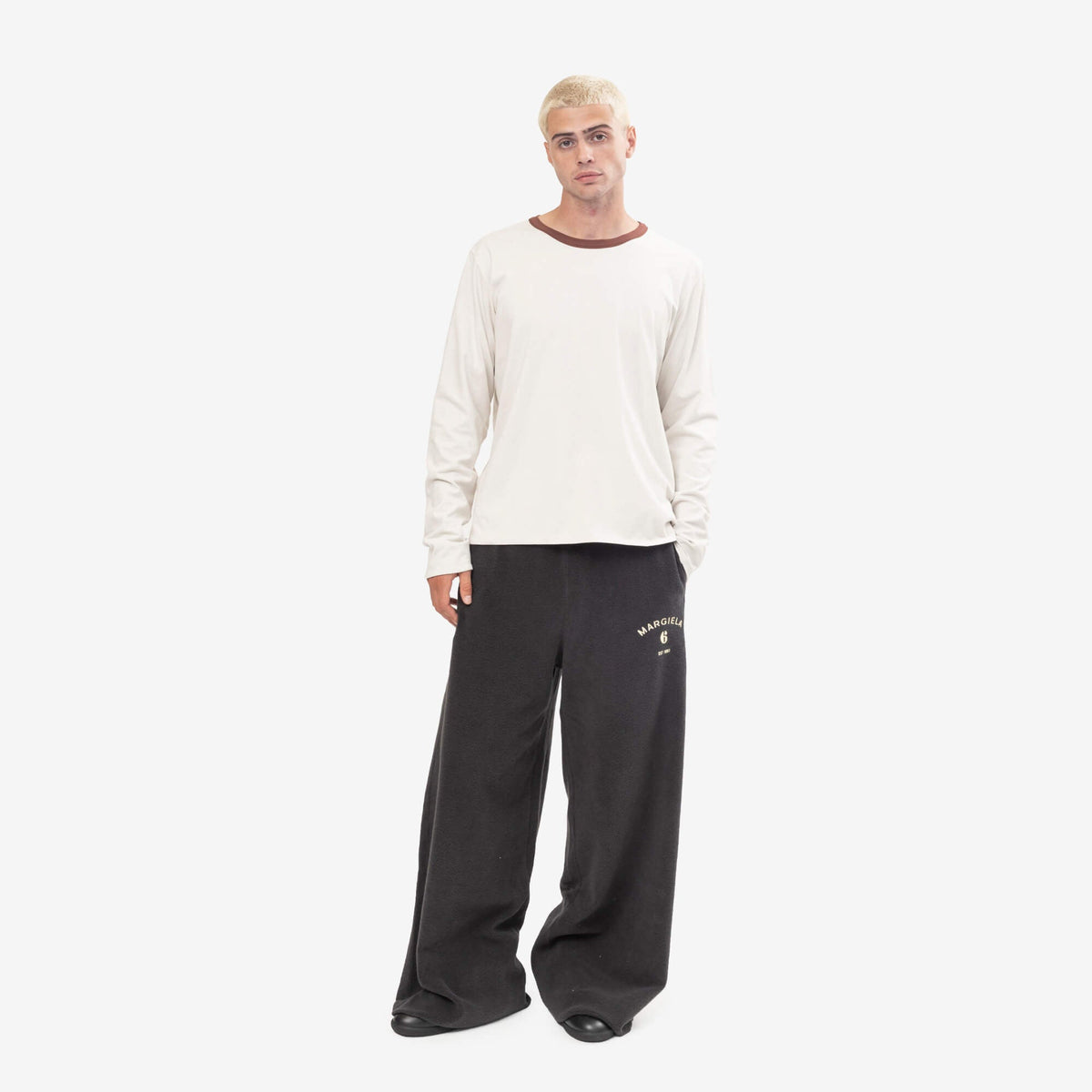 MM6 Reversible Margiela 6 Long Sleeve T-Shirt Light Brown/Ecru-6