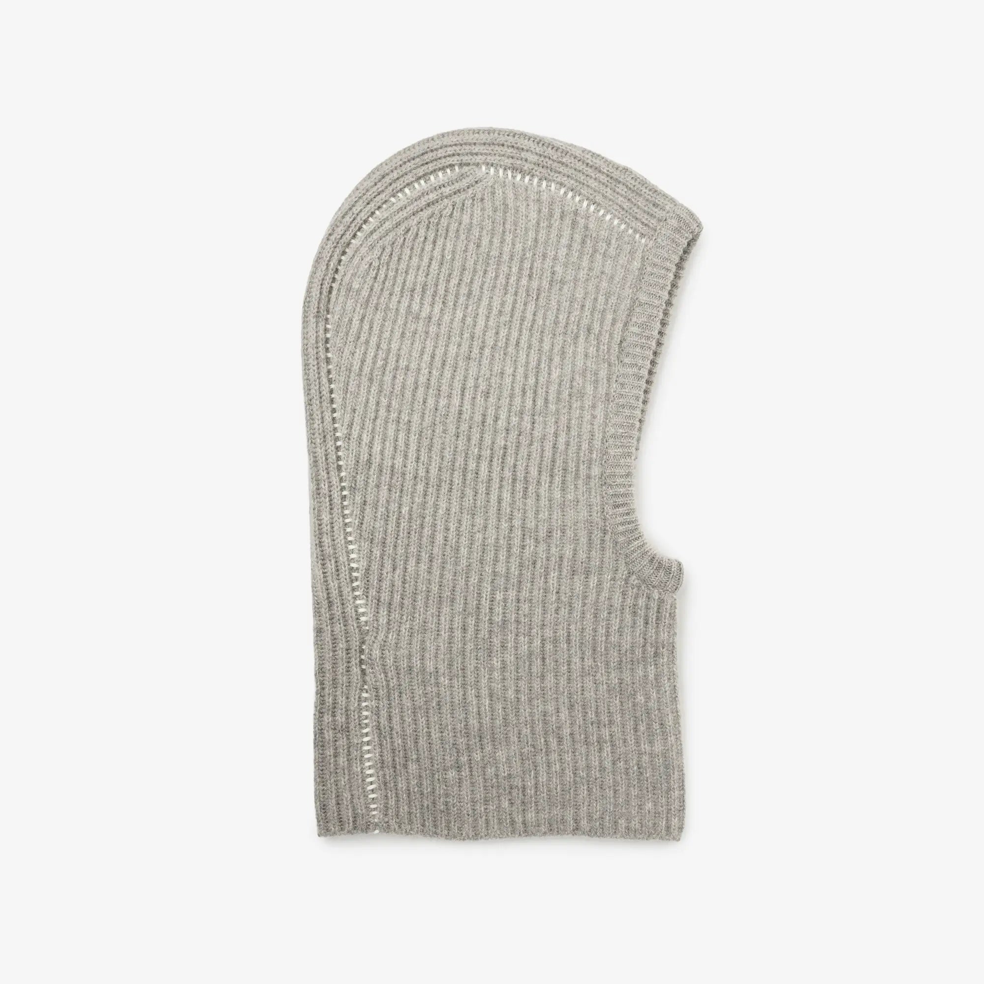MM6 Ribbed Wool Balaclava Light Grey - 3
