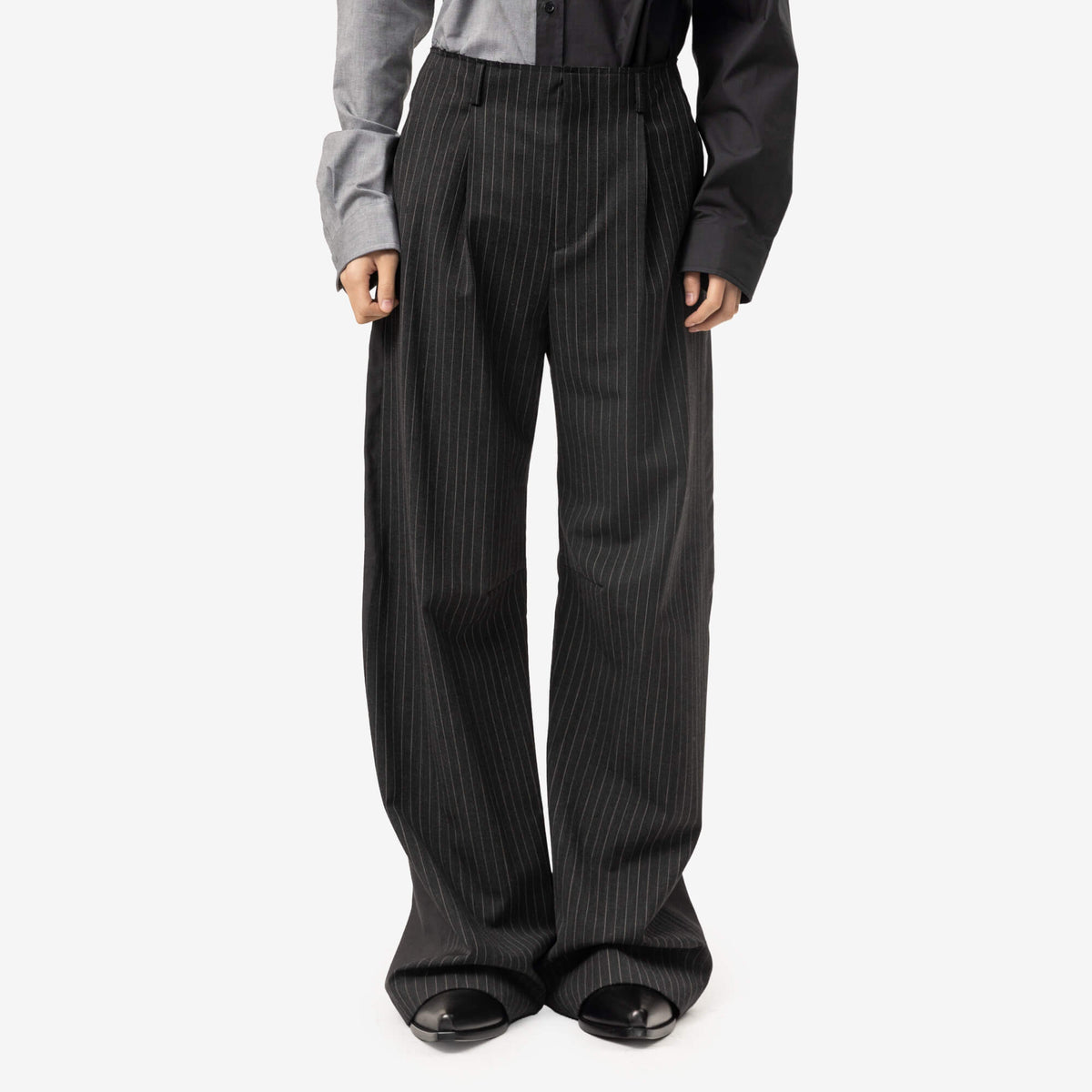 MM6 Two-Tone Tailored Trousers Stripy Grey/Grey-1