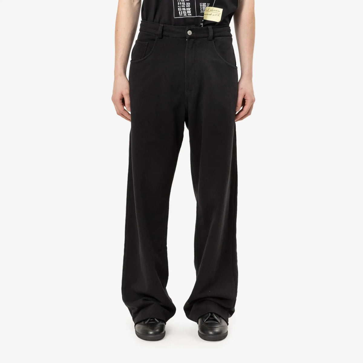 MM6 Maison Margiela ワイドレッグ コットン トラウザーズ ブラック