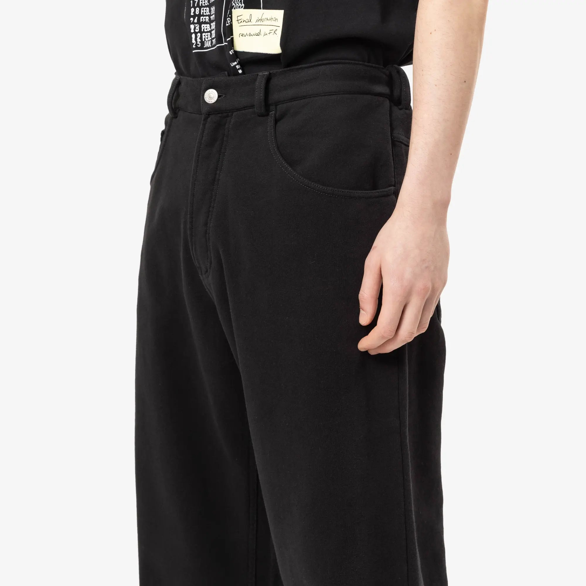MM6 Wide Leg Cotton Trousers Black - 5