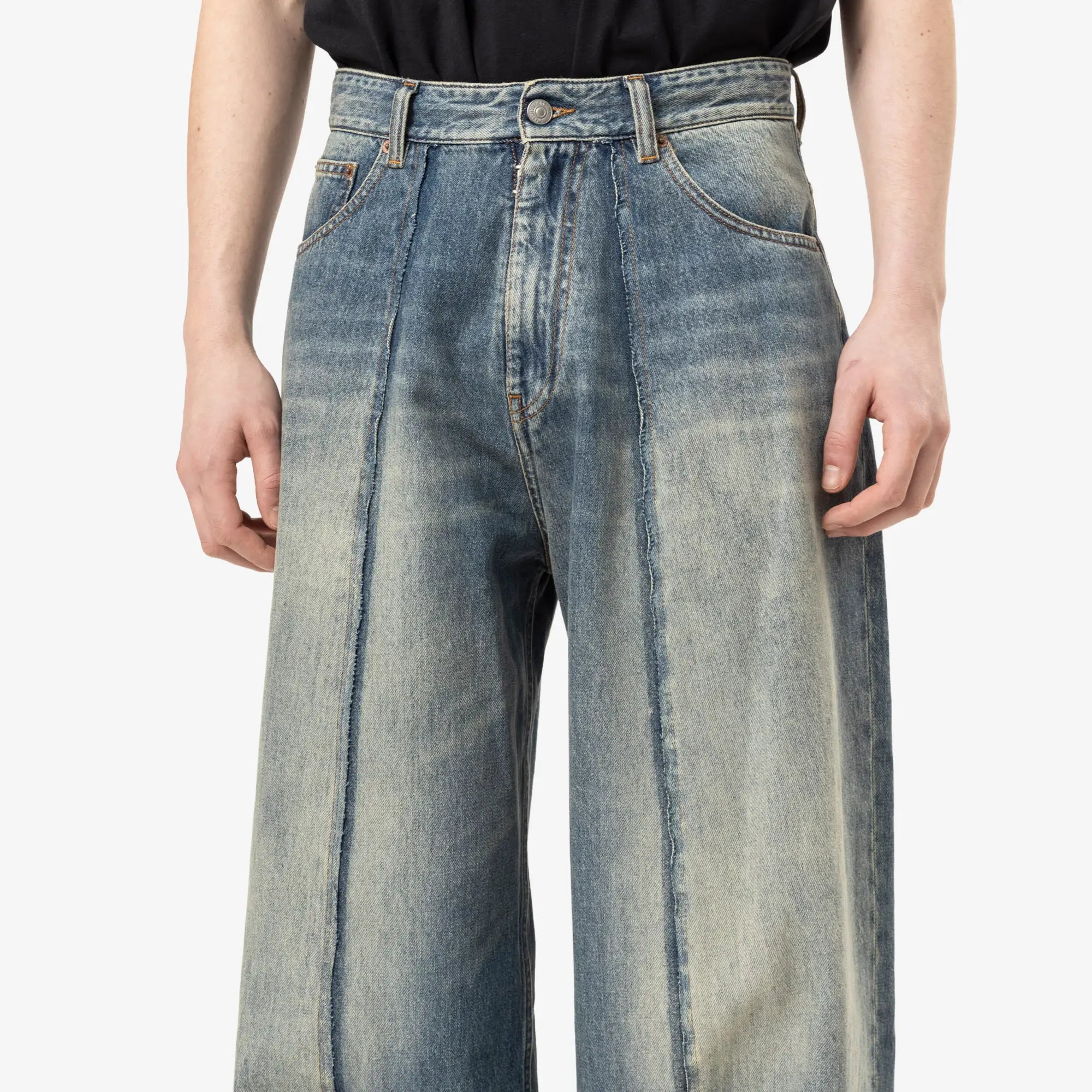 MM6 Wide Leg Jeans Blue - 5