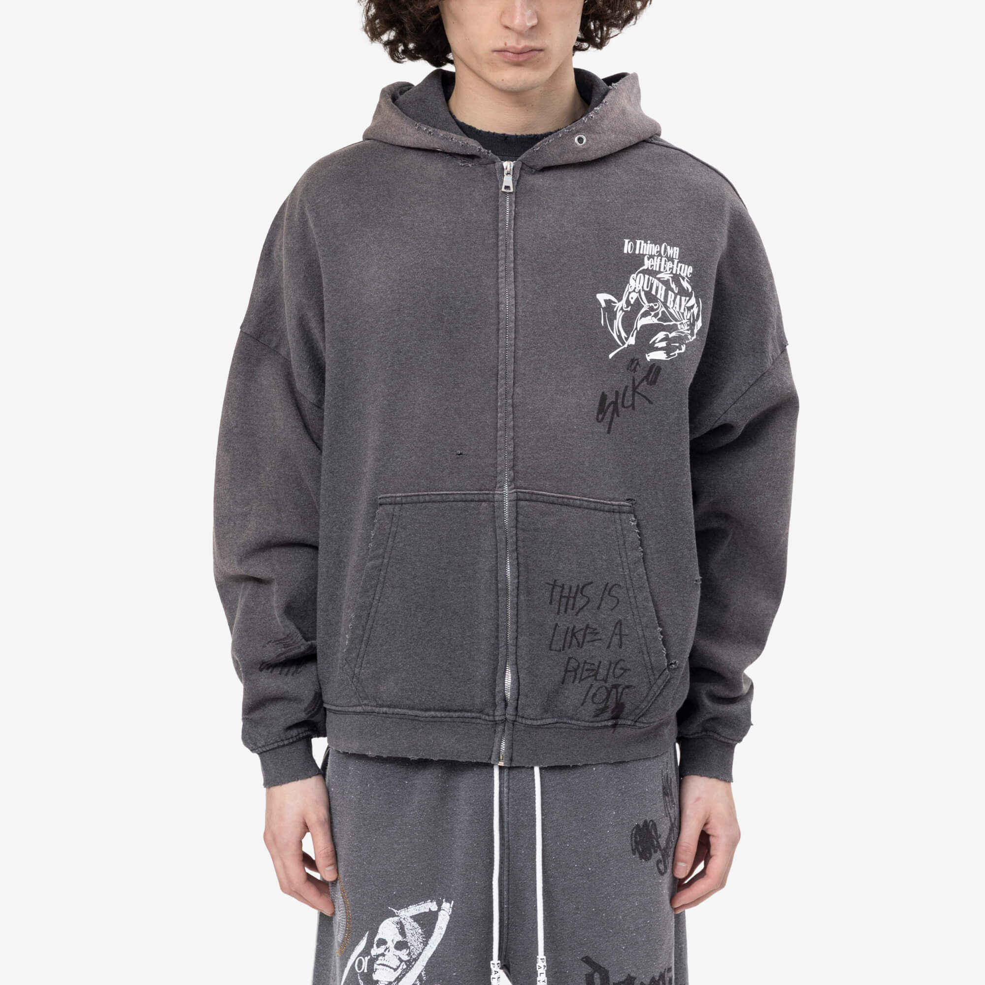 Paly Carrying the Message Zip Hoody Vintage Black - 1