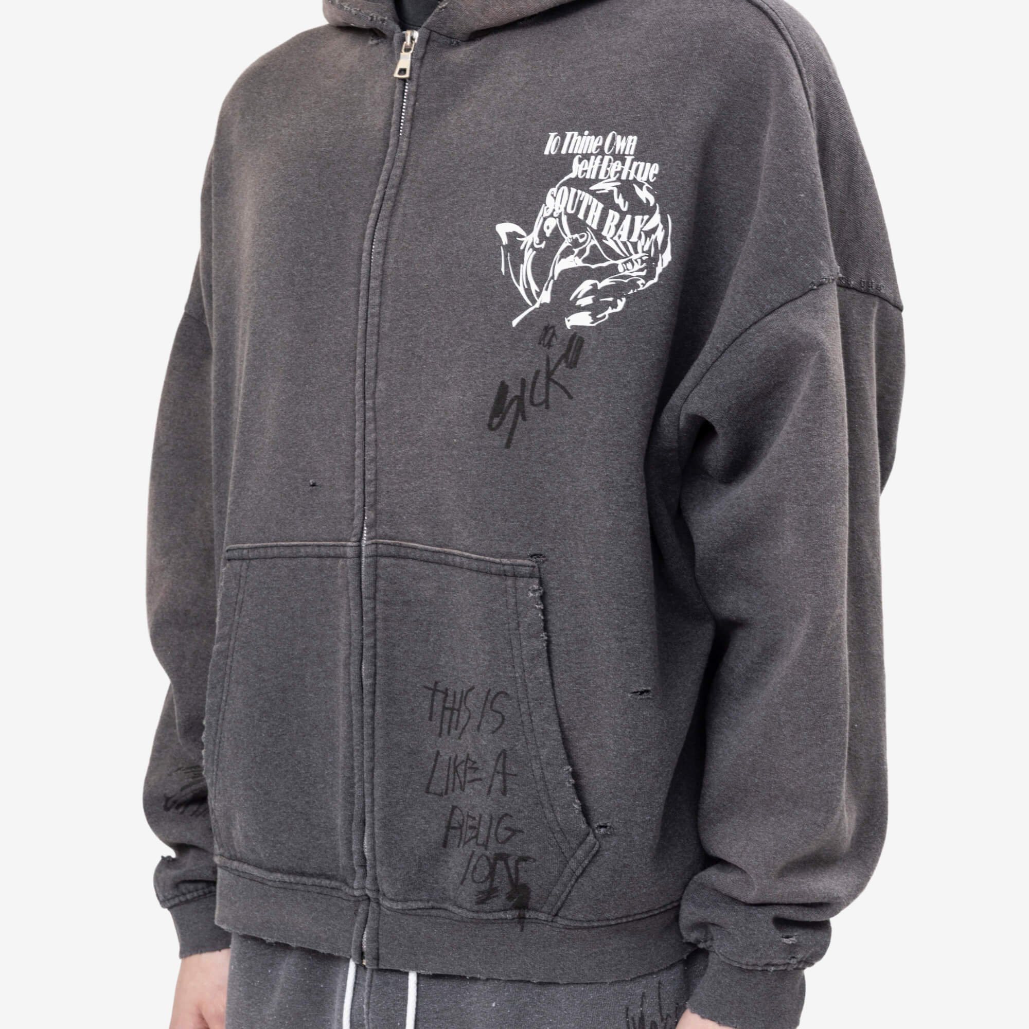 Paly Carrying the Message Zip Hoody Vintage Black - 5
