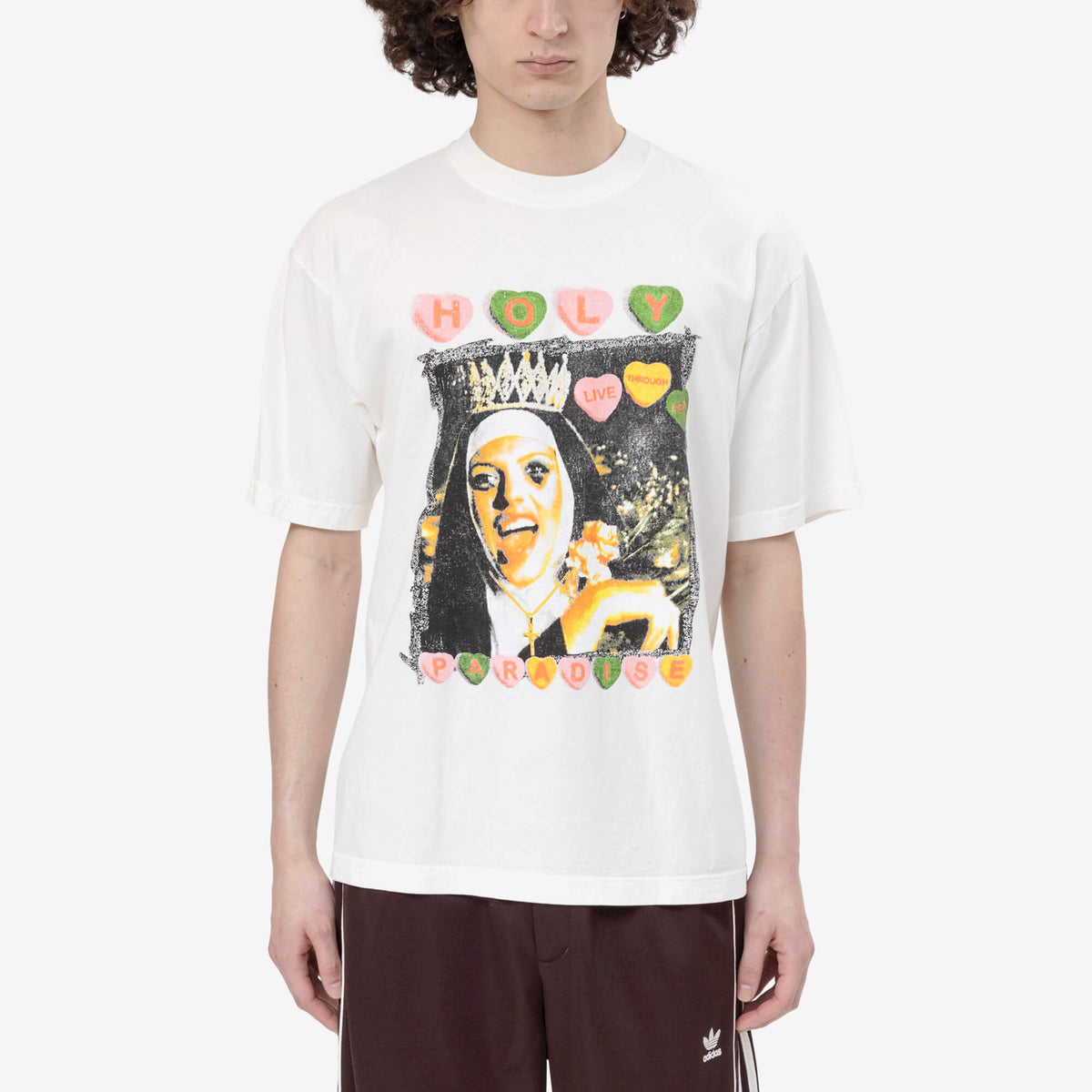 Paradise NYC Holy Live Through Death T-Shirt Off White