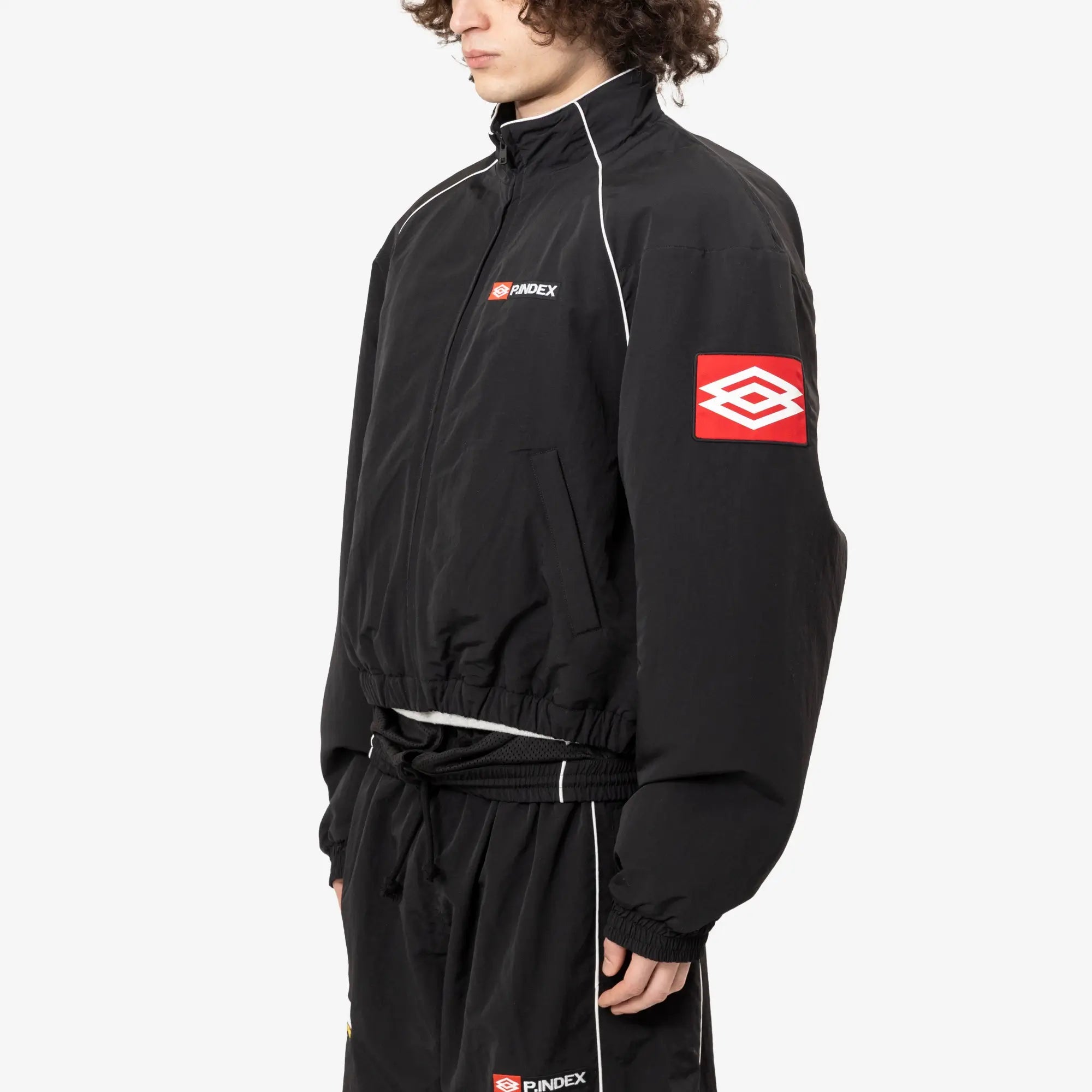 Protocol Index Exaggerated Shoulder Track Jacket Black - 3