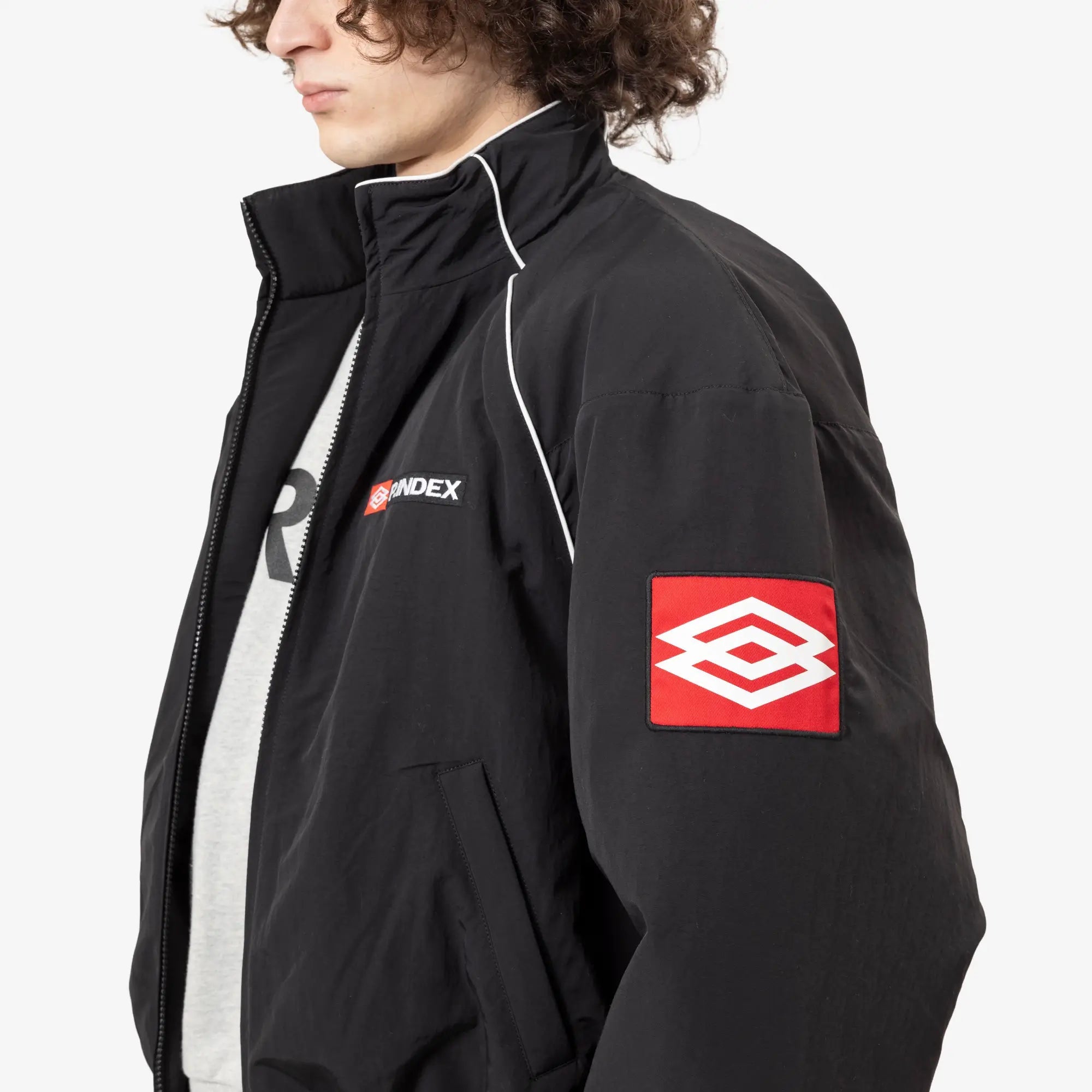 Protocol Index Exaggerated Shoulder Track Jacket Black - 5