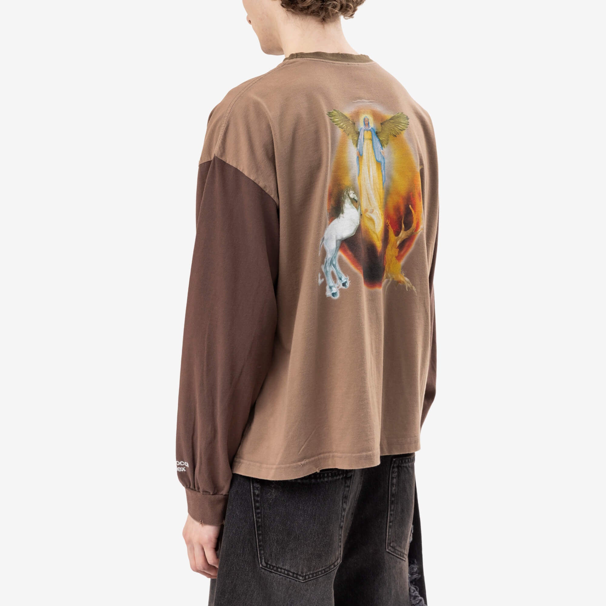 Protocol Index Panelled Pocket Long Sleeve T-Shirt Brown-4