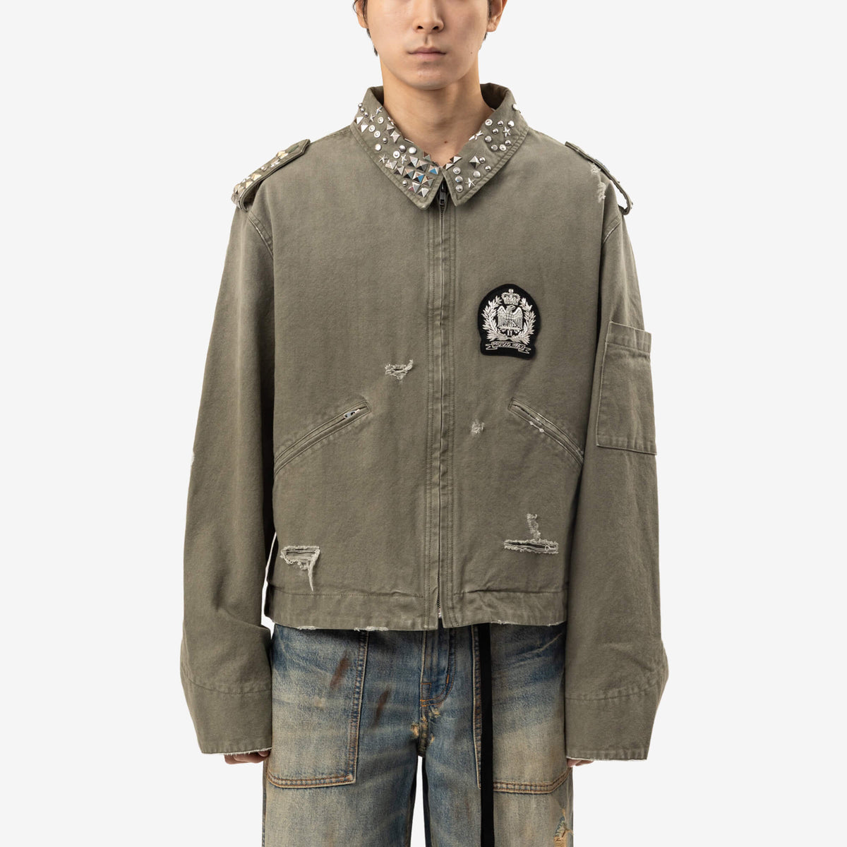 Protocol Index Studded Work Jacket Green-1