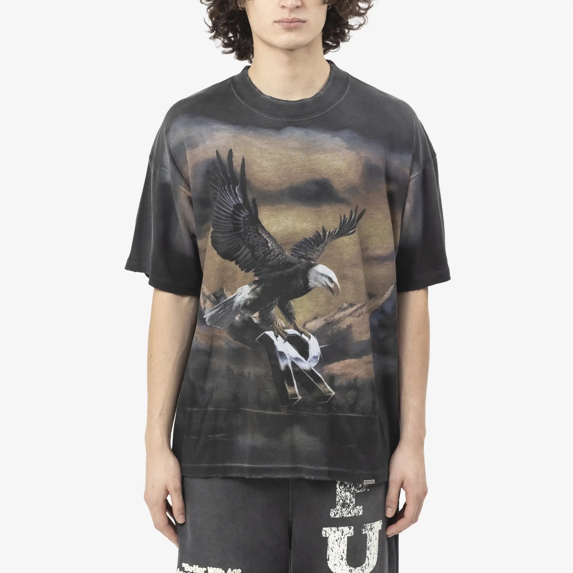 Represent Chrome Flight T-Shirt Stained Black - 1