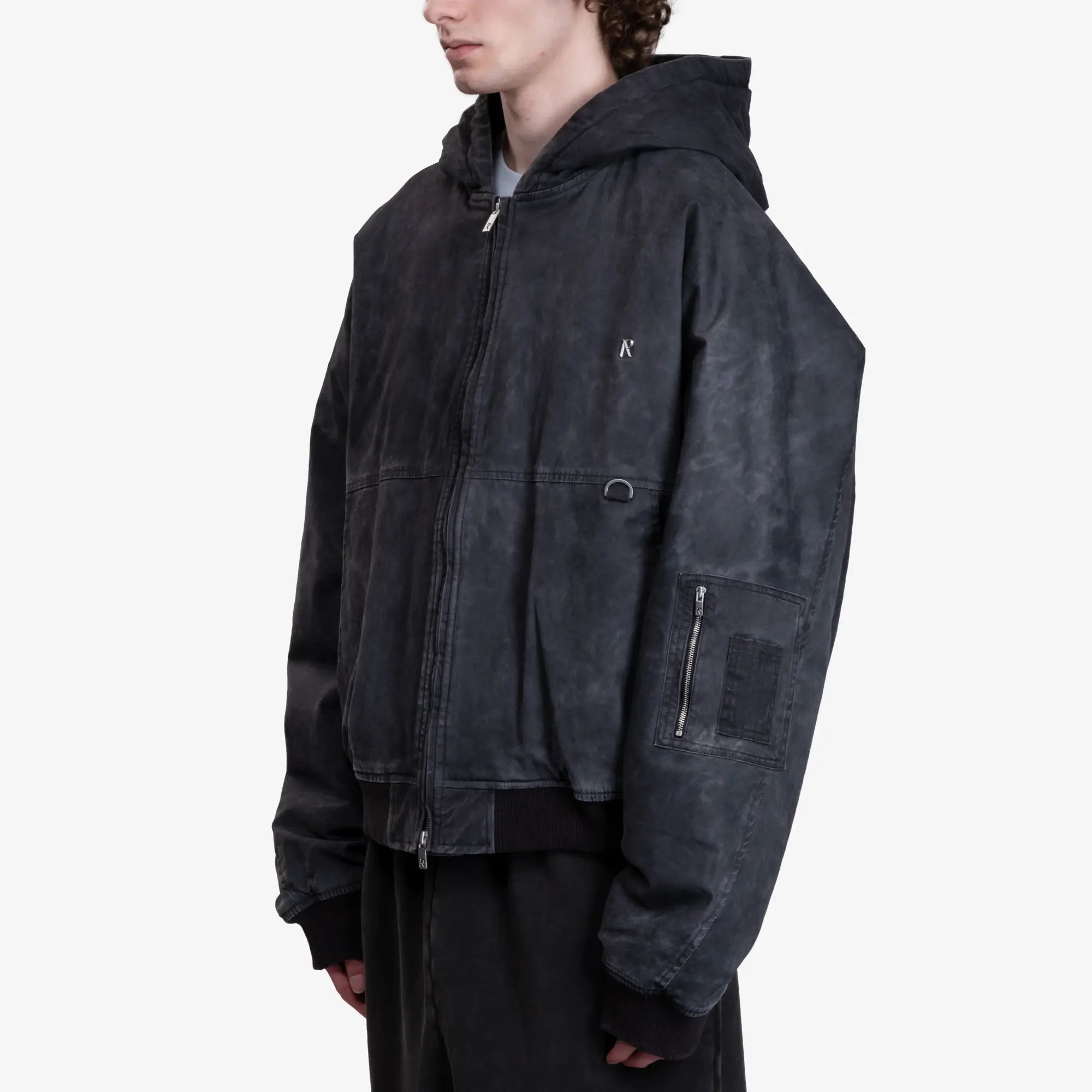 Represent Hooded Bomber Jacket Washed Black - 3