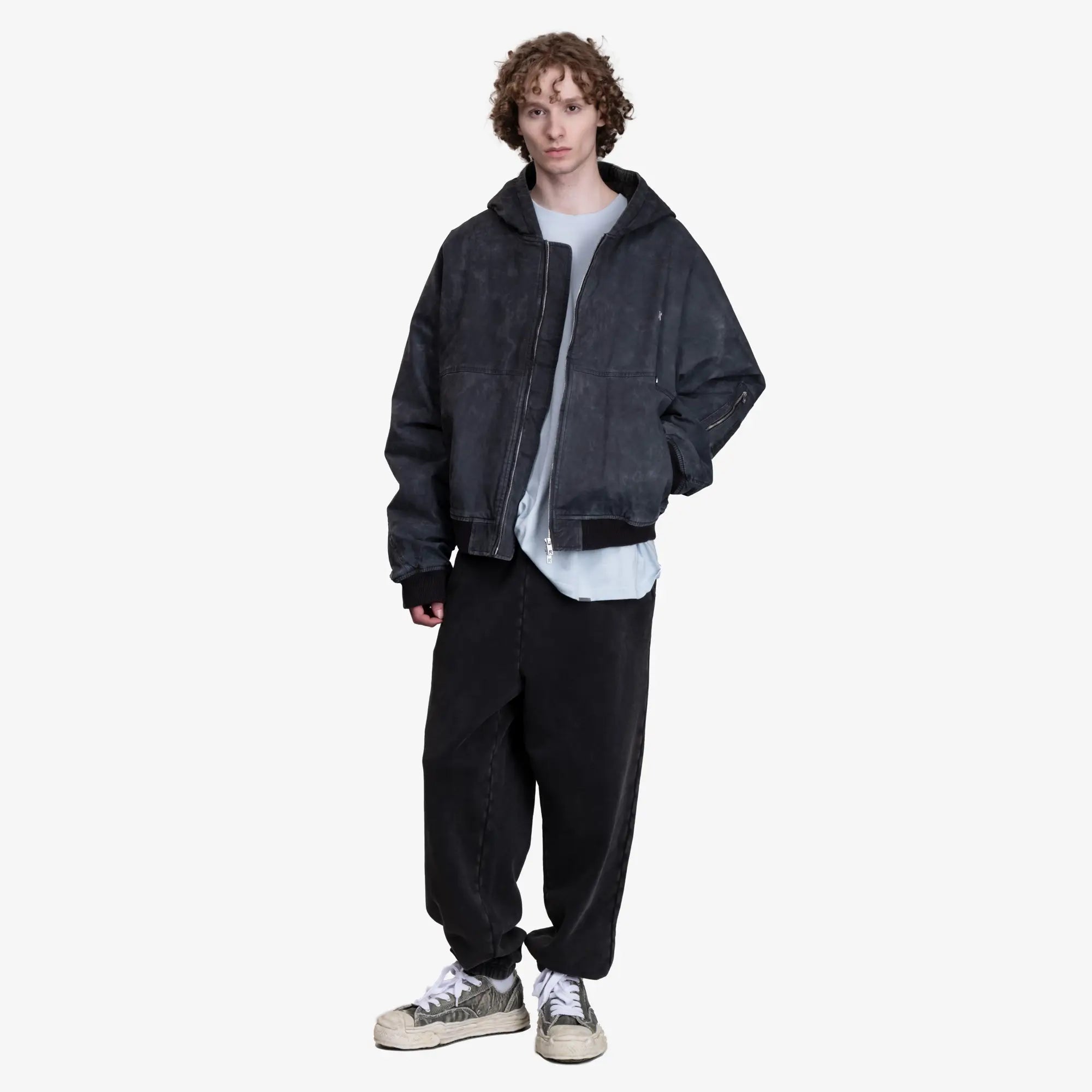 Represent Hooded Bomber Jacket Washed Black - 2