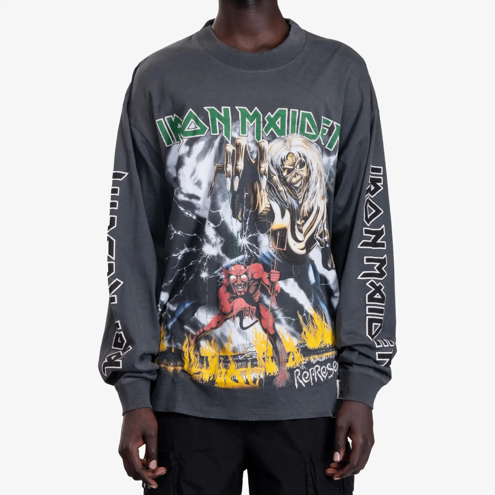 Represent Iron Maiden Number of the Beast LS Tee Sunfade Grey - 1