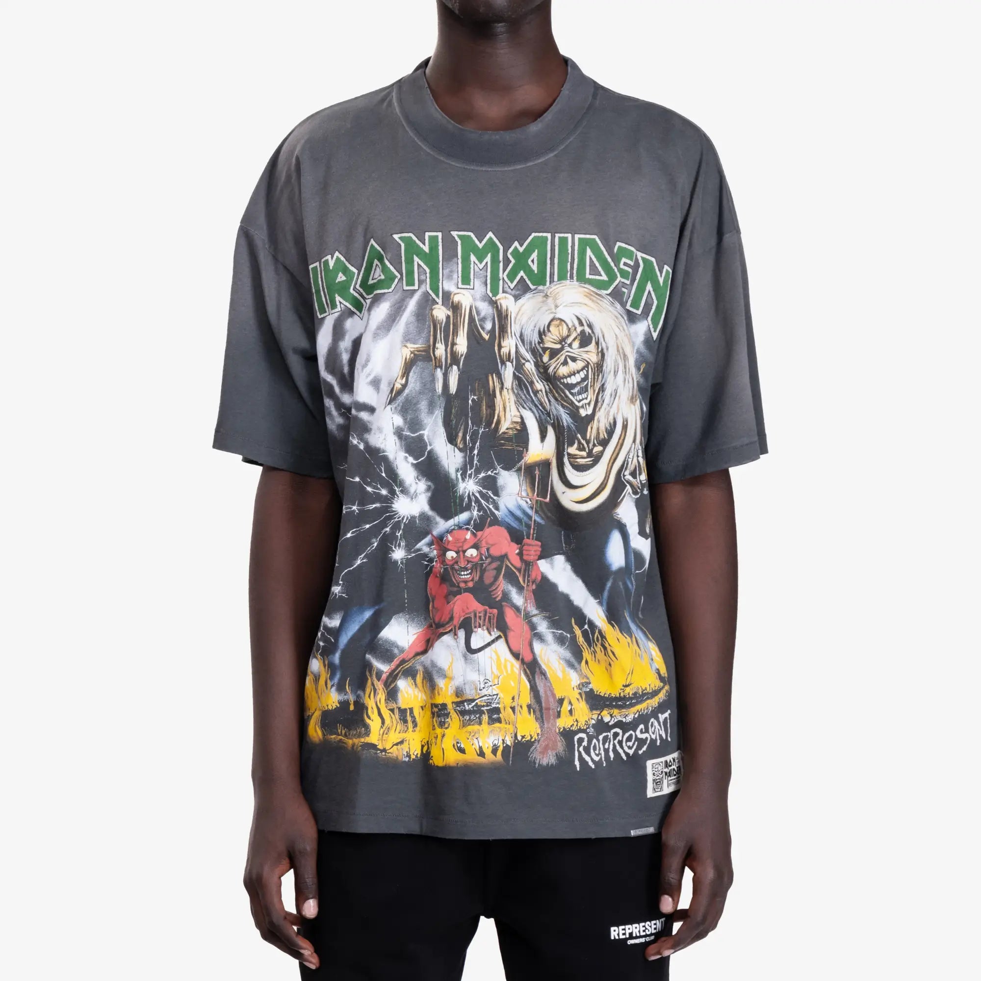 Represent Iron Maiden Number of the Beast T-Shirt Sunfade Grey - 1