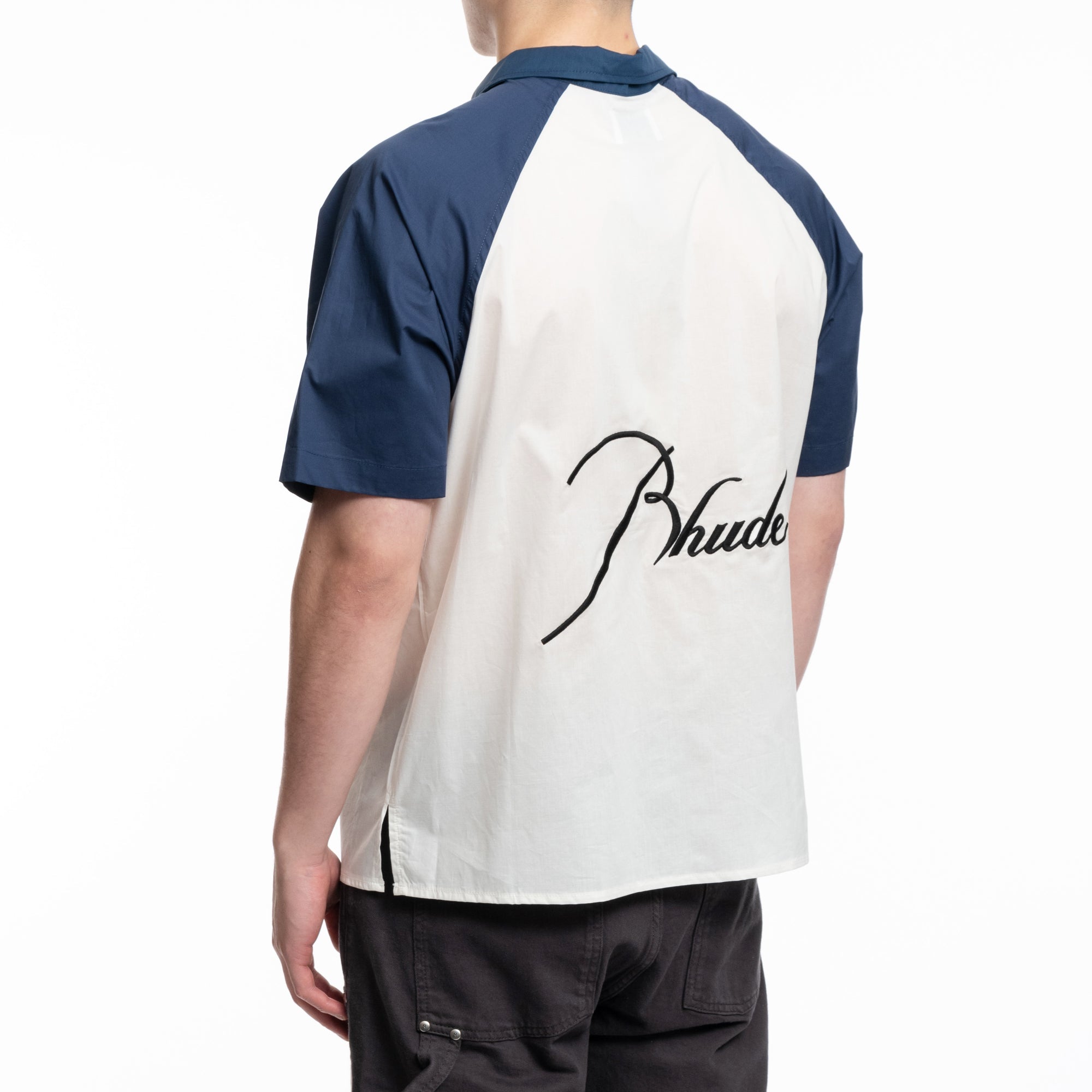 Rhude Raglan Poplin Shirt Navy - 4