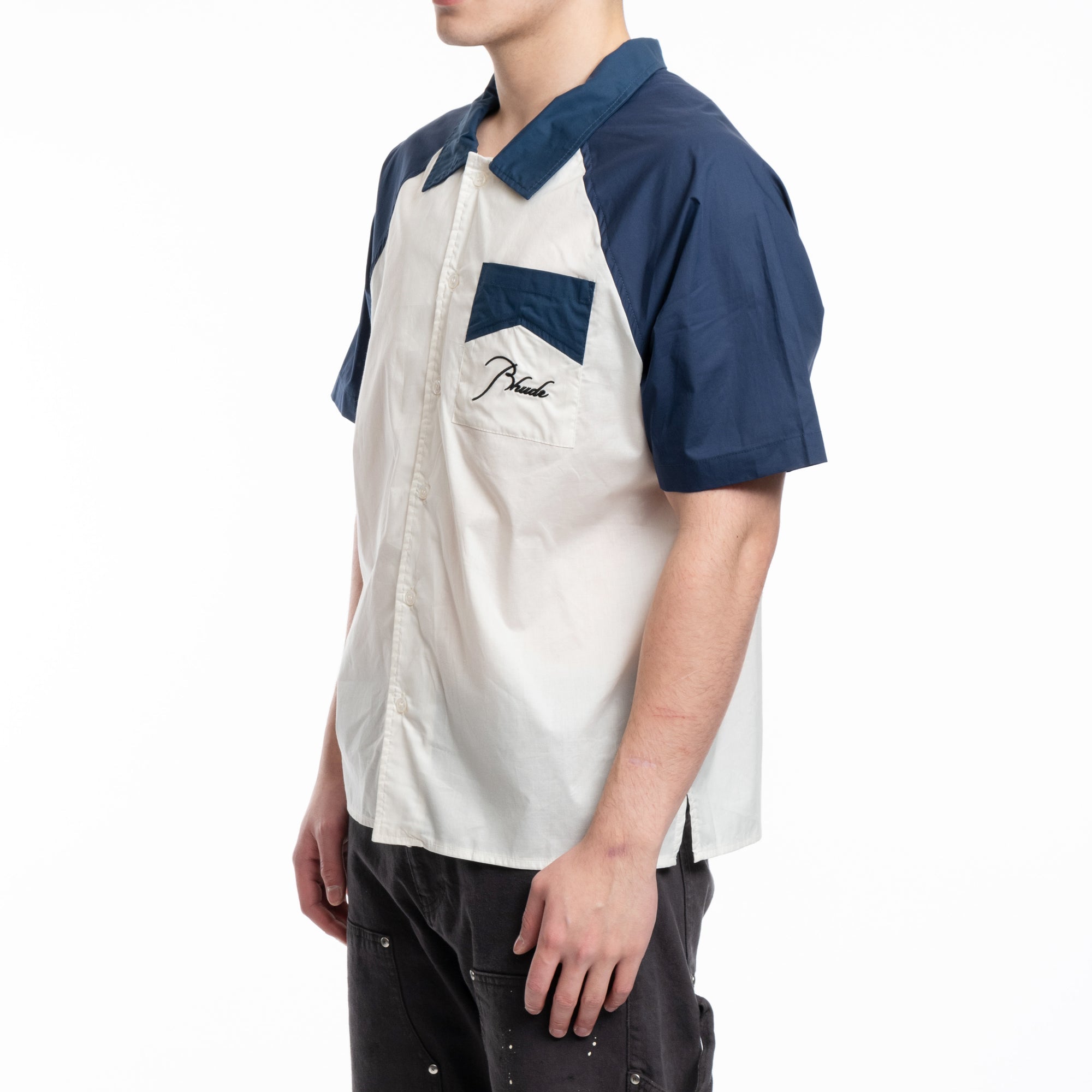 Rhude Raglan Poplin Shirt Navy - 3