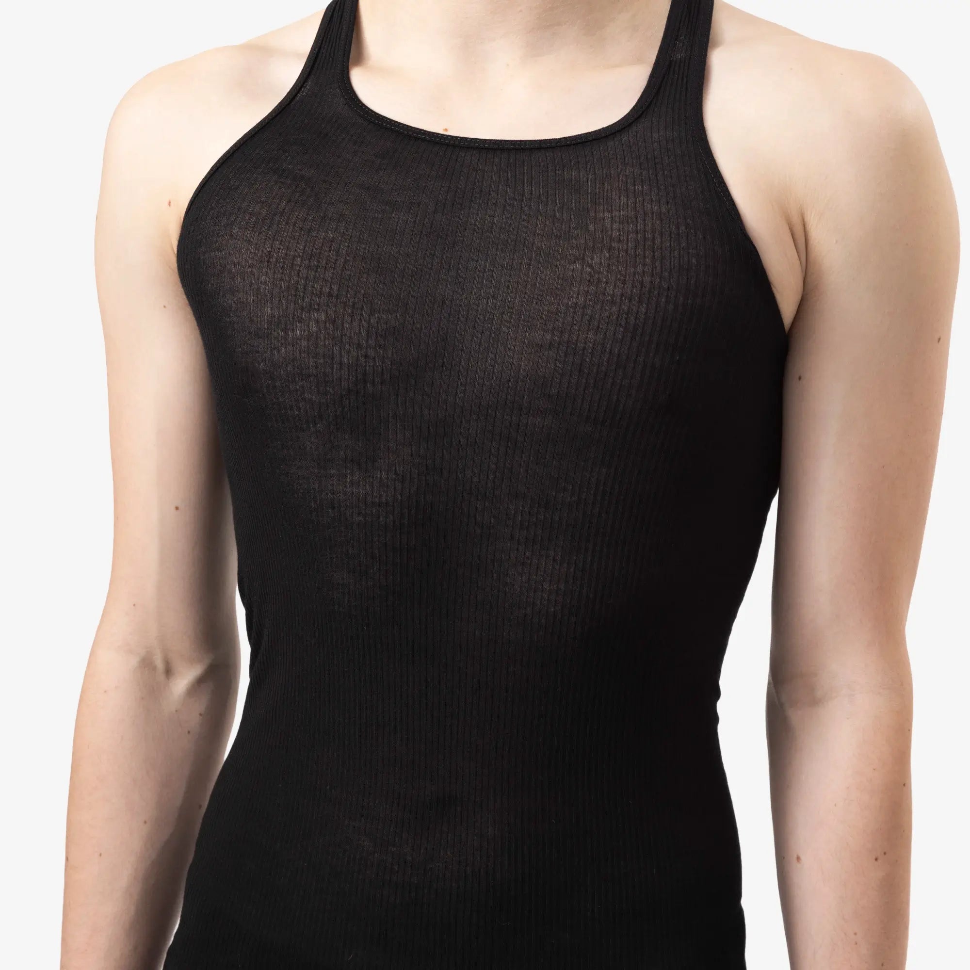 Rick Owens Basic Rib Tank Top Black - 5