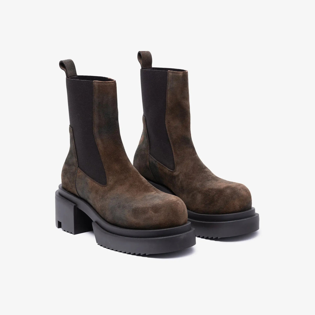 Rick Owens Beatle Bogun Leather Boots Brown
