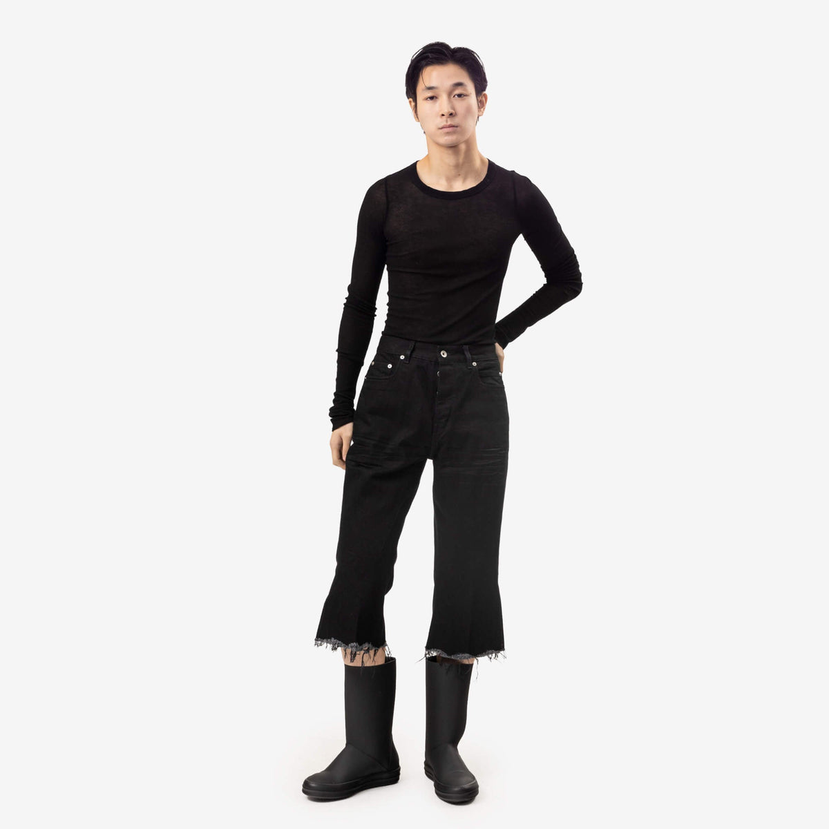 Rick Owens Bolan Cutoffs Jeans Black-2