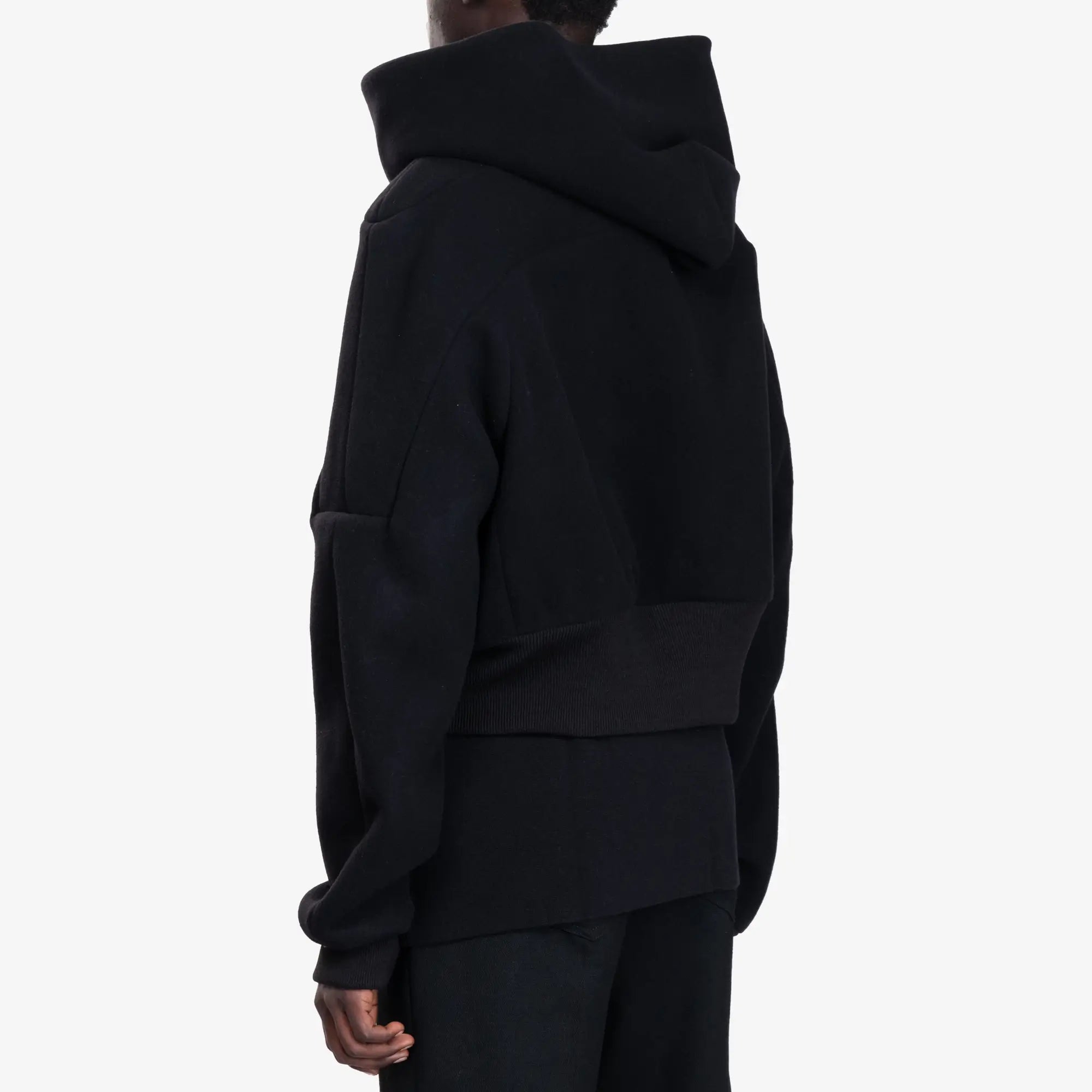 Rick Owens Cropped Hooded Flight Bomber Black - 4