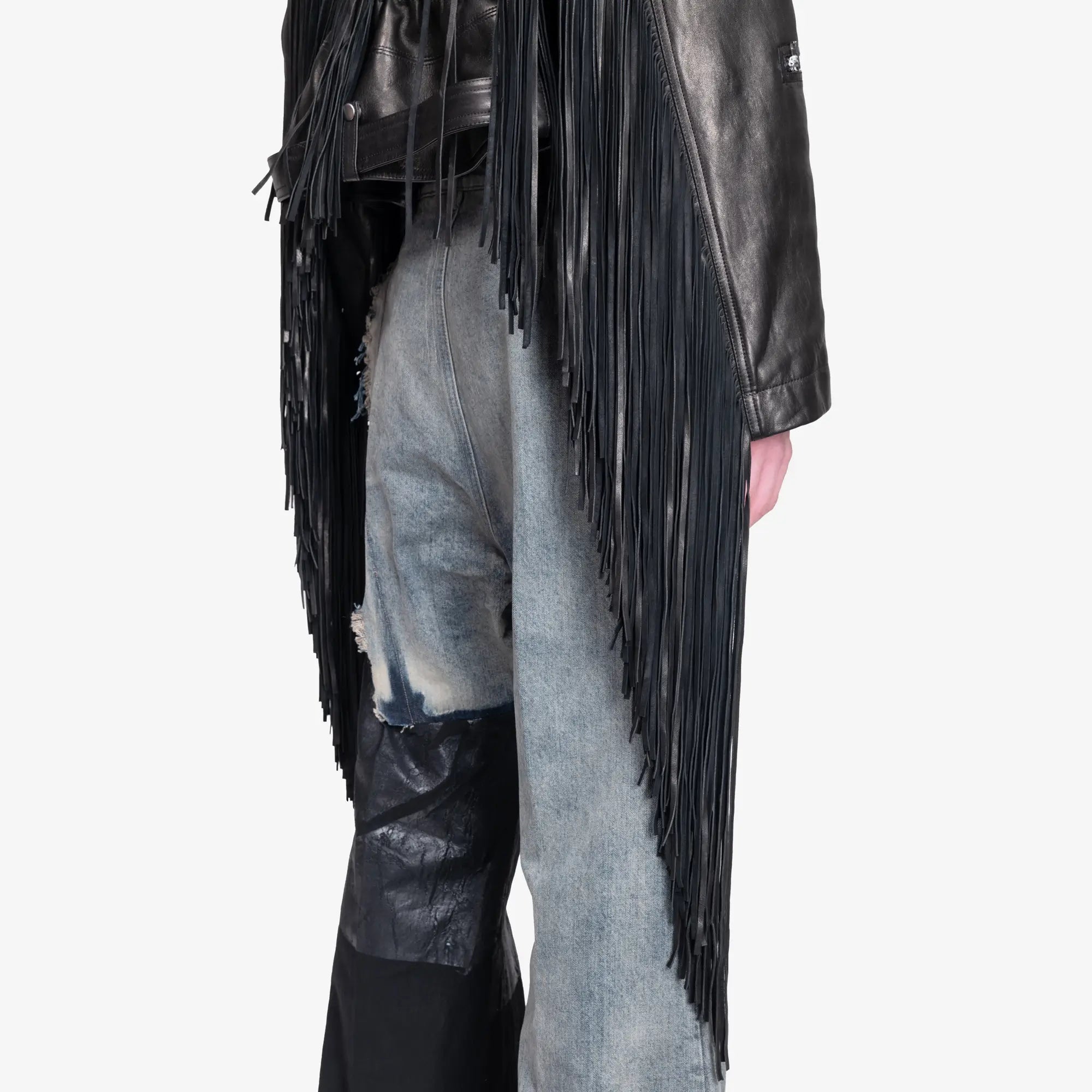 Rick Owens Cropped Scarf Flight Jacket Black - 6