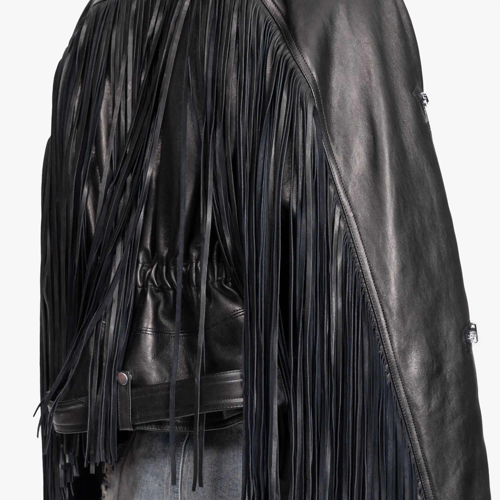 Rick Owens Cropped Scarf Flight Jacket Black - 7