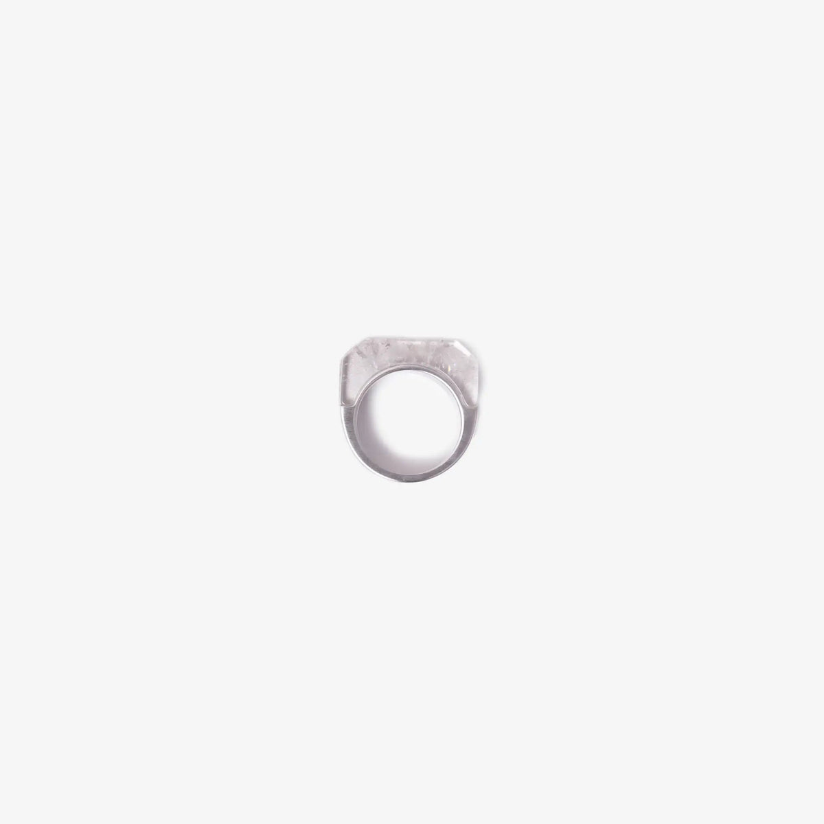 Rick Owens Double Crystal Hollywood Ring Rock Crystal & Brass