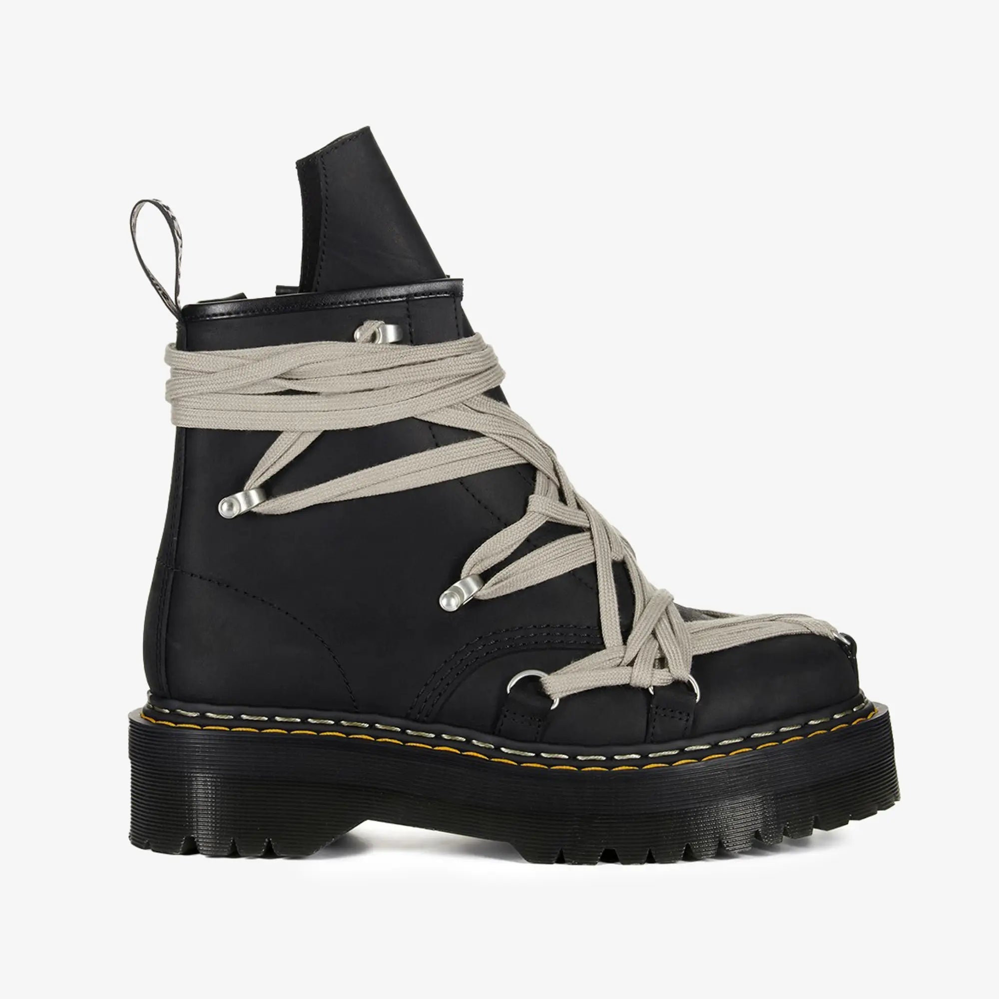 Rick Owens Dr. Martens 1460 Quad Sole Megalace Boots Black - 2