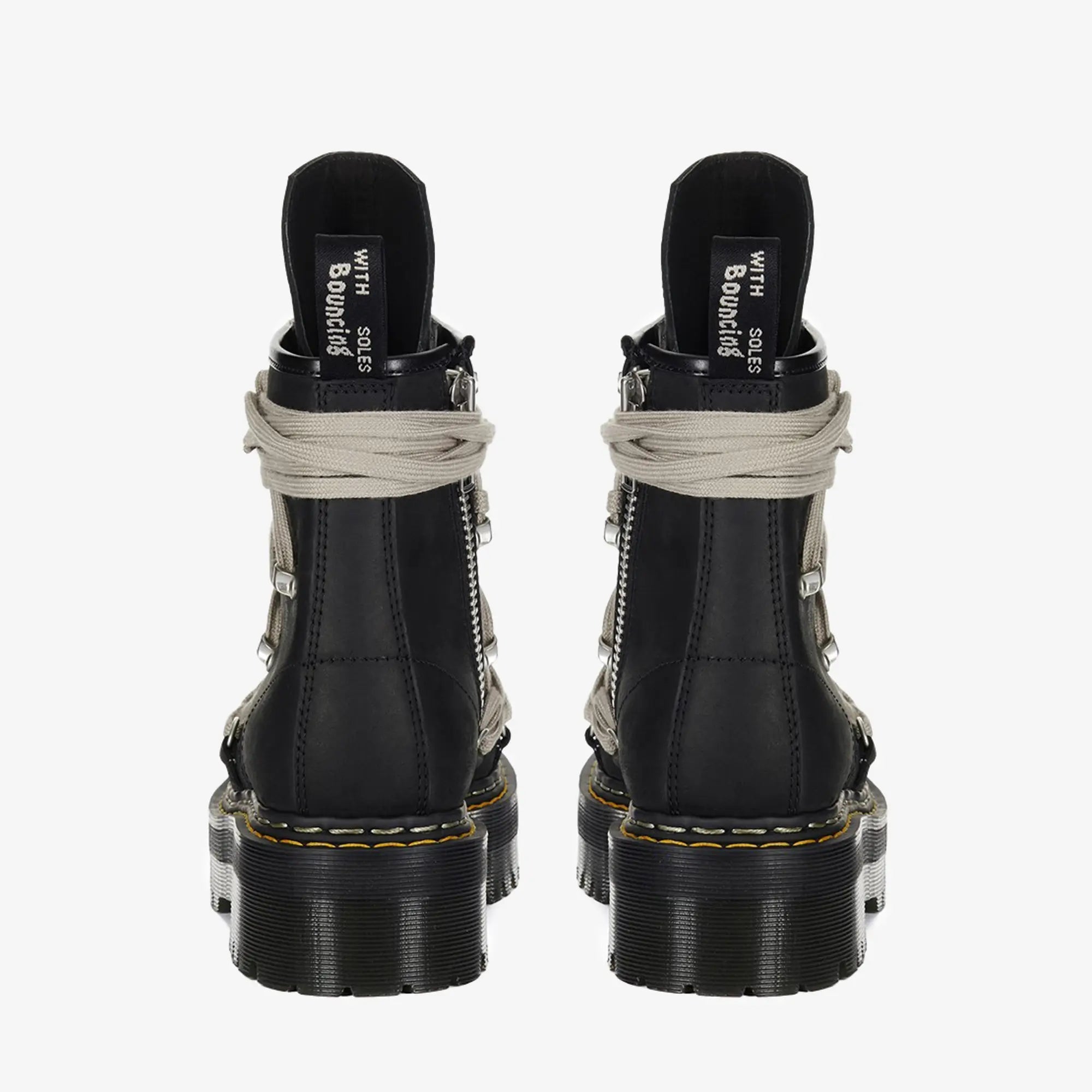 Rick Owens Dr. Martens 1460 Quad Sole Megalace Boots Black - 5