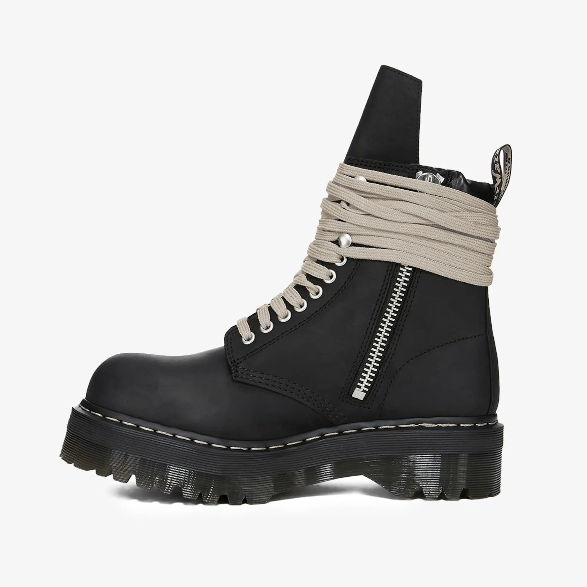 Rick Owens Dr. Martens Quad Sole Steel Toe Boots Black - 6