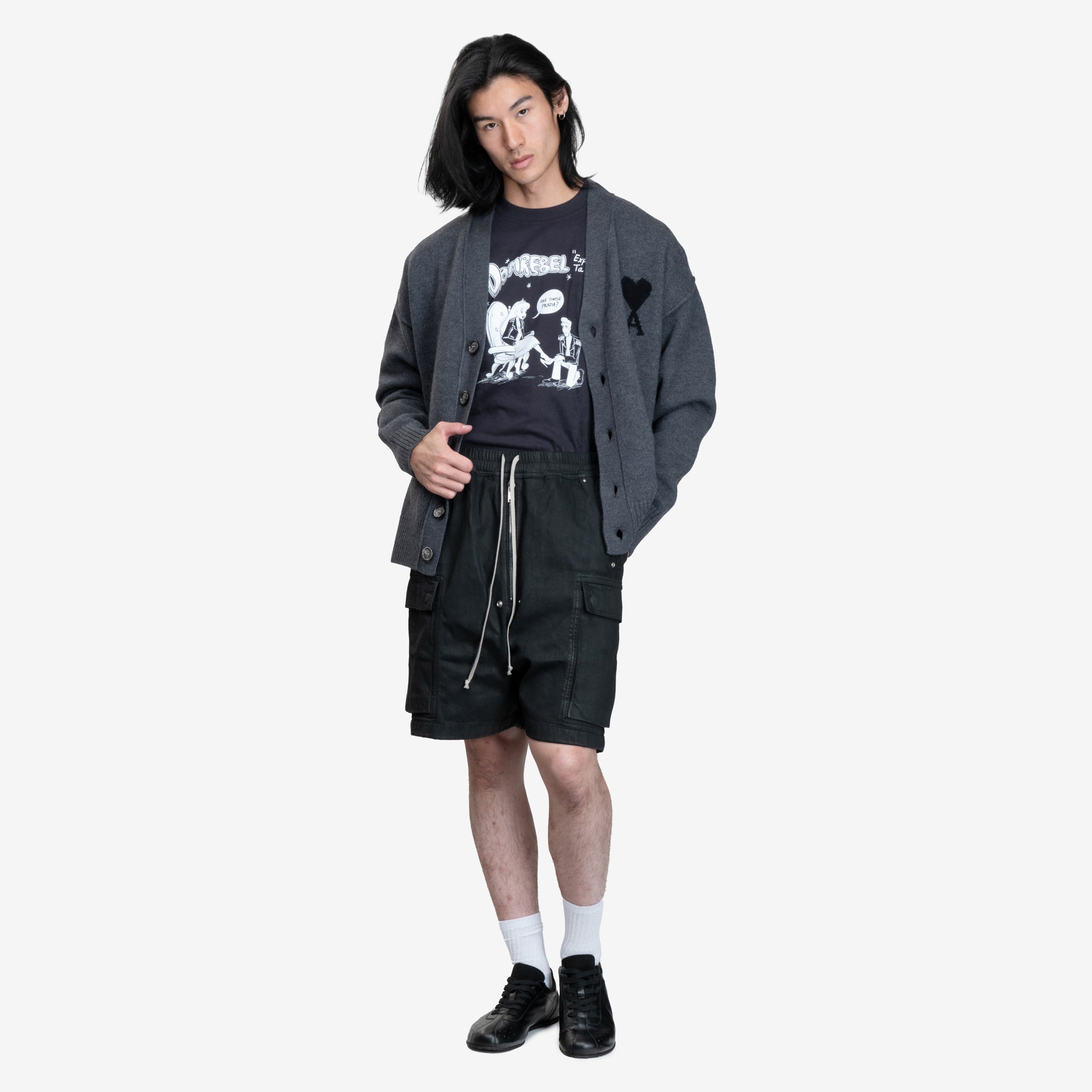 Rick Owens DRKSHDW Cargobela Black Wax Shorts Black Wax - 2