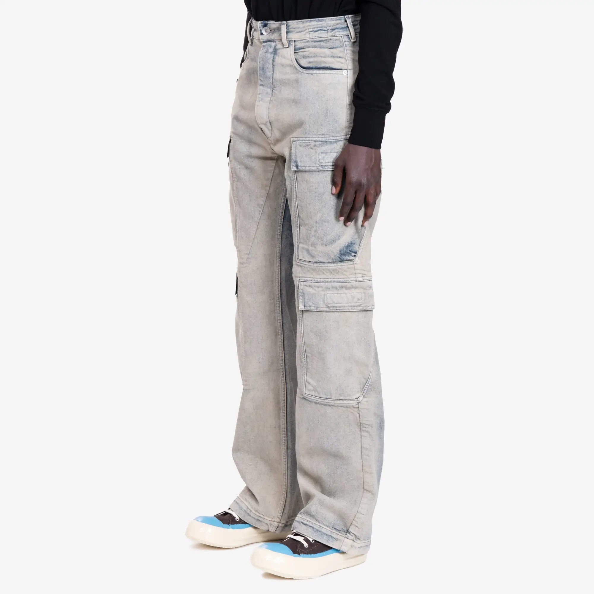 Rick Owens DRKSHDW Double Cargo Jeans Mineral Pearl - 3