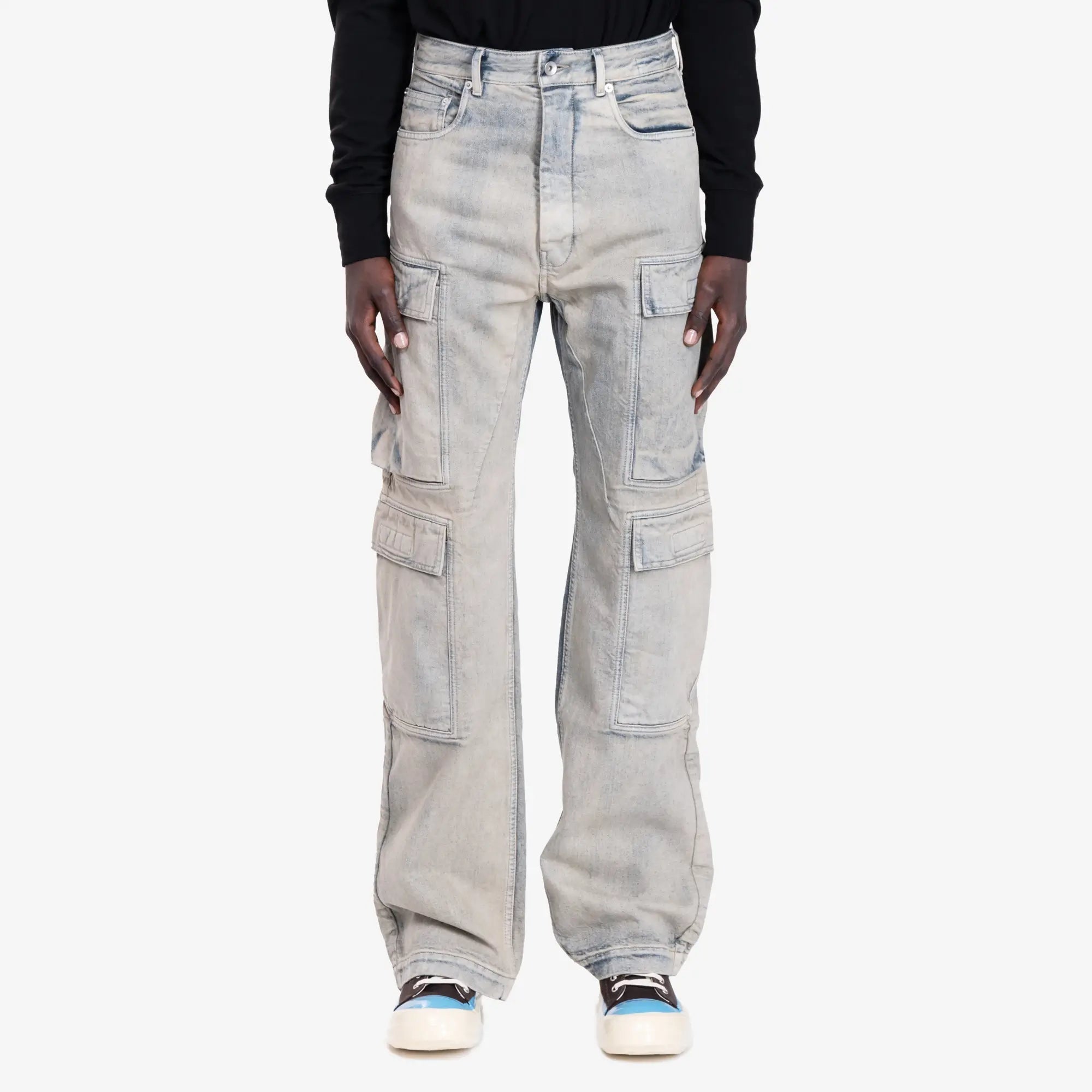 Rick Owens DRKSHDW Double Cargo Jeans Mineral Pearl - 1